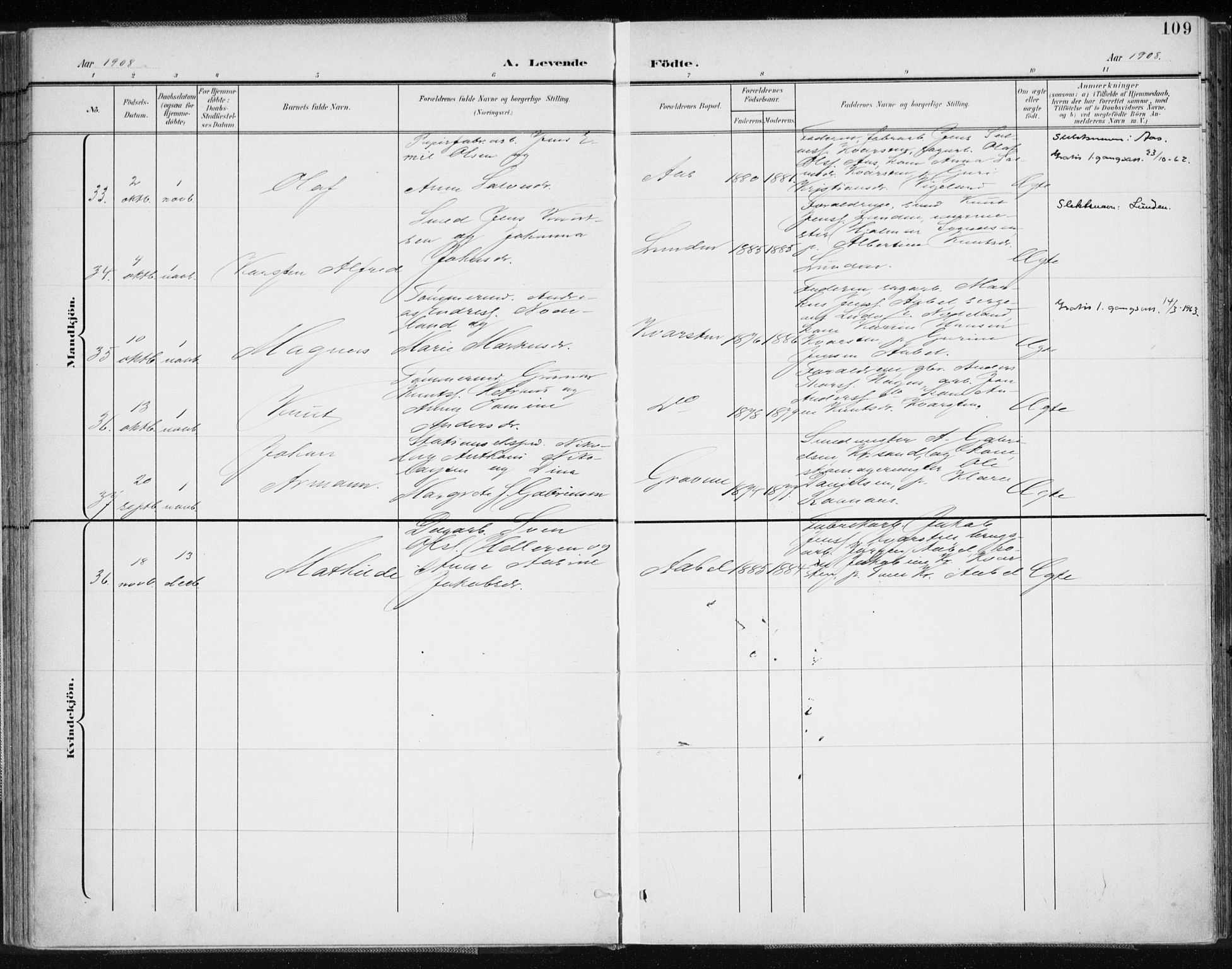 Vennesla sokneprestkontor, AV/SAK-1111-0045/Fa/Fab/L0005: Parish register (official) no. A 5, 1897-1909, p. 109