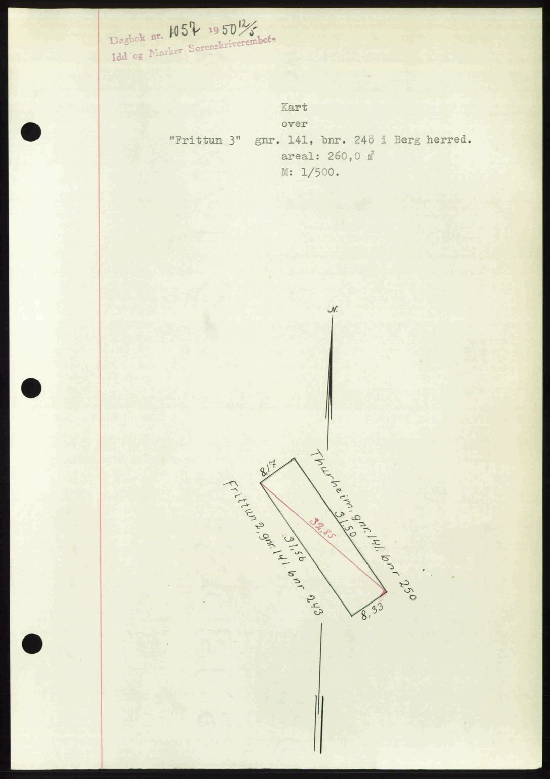 Idd og Marker sorenskriveri, AV/SAO-A-10283/G/Gb/Gbb/L0014: Mortgage book no. A14, 1950-1950, Diary no: : 1057/1950