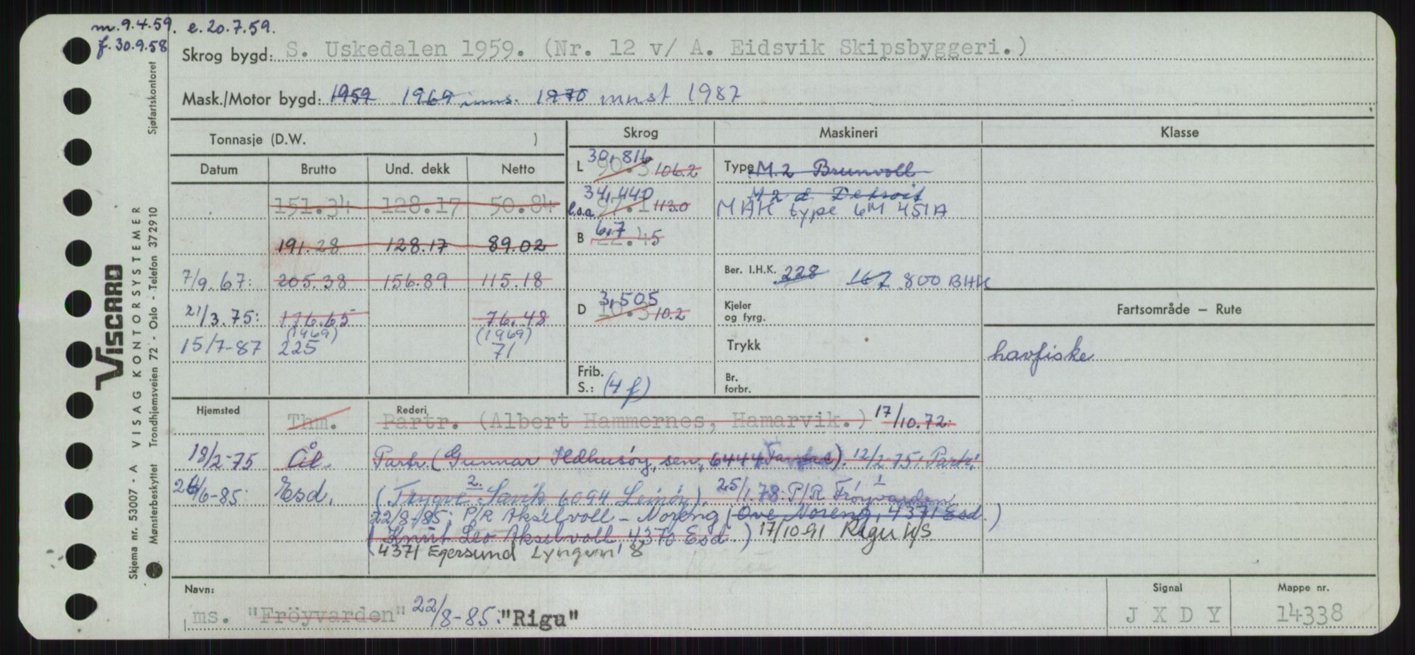 Sjøfartsdirektoratet med forløpere, Skipsmålingen, AV/RA-S-1627/H/Ha/L0004/0002: Fartøy, Mas-R / Fartøy, Odin-R, p. 687