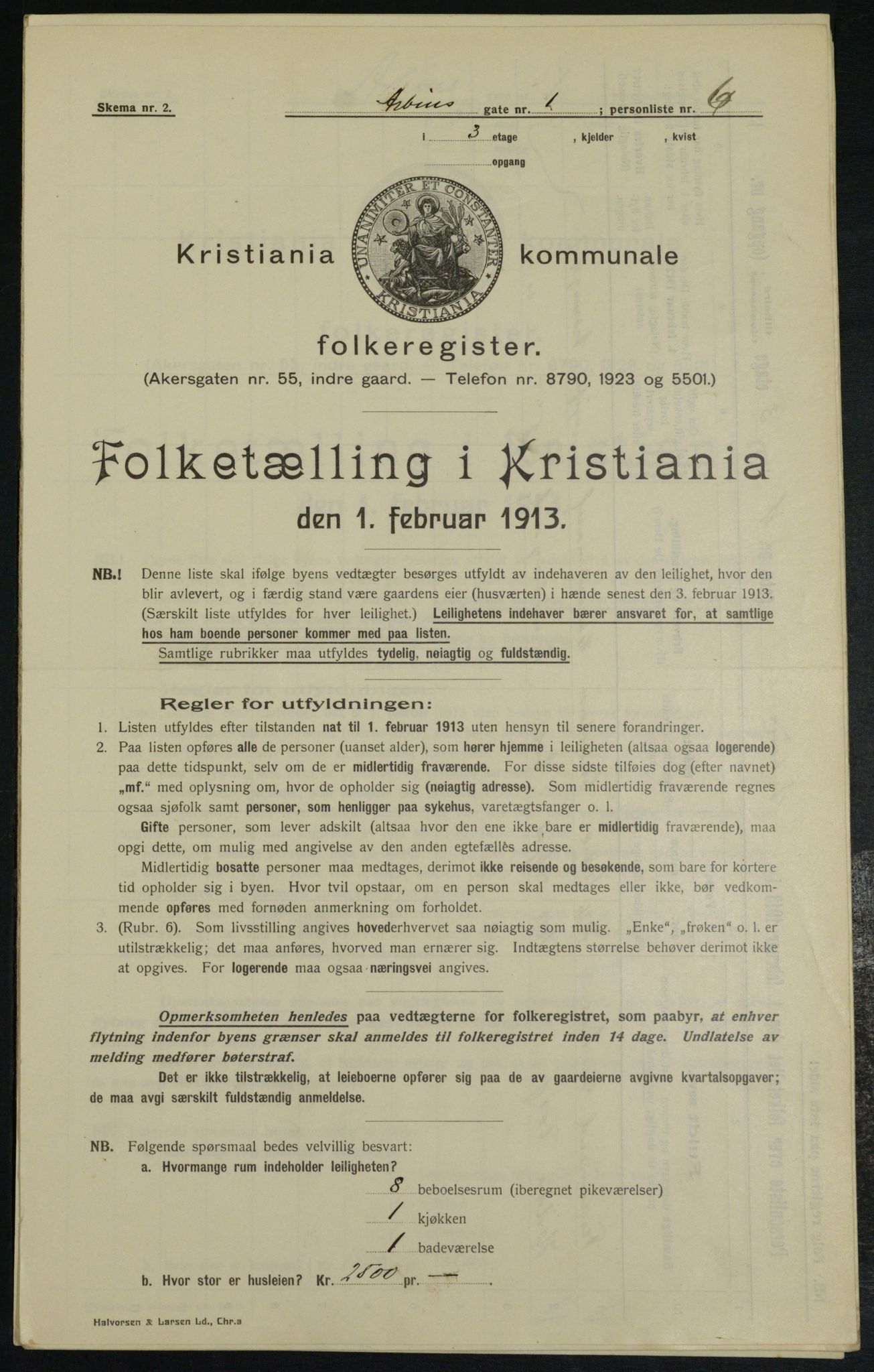 OBA, Municipal Census 1913 for Kristiania, 1913, p. 1426