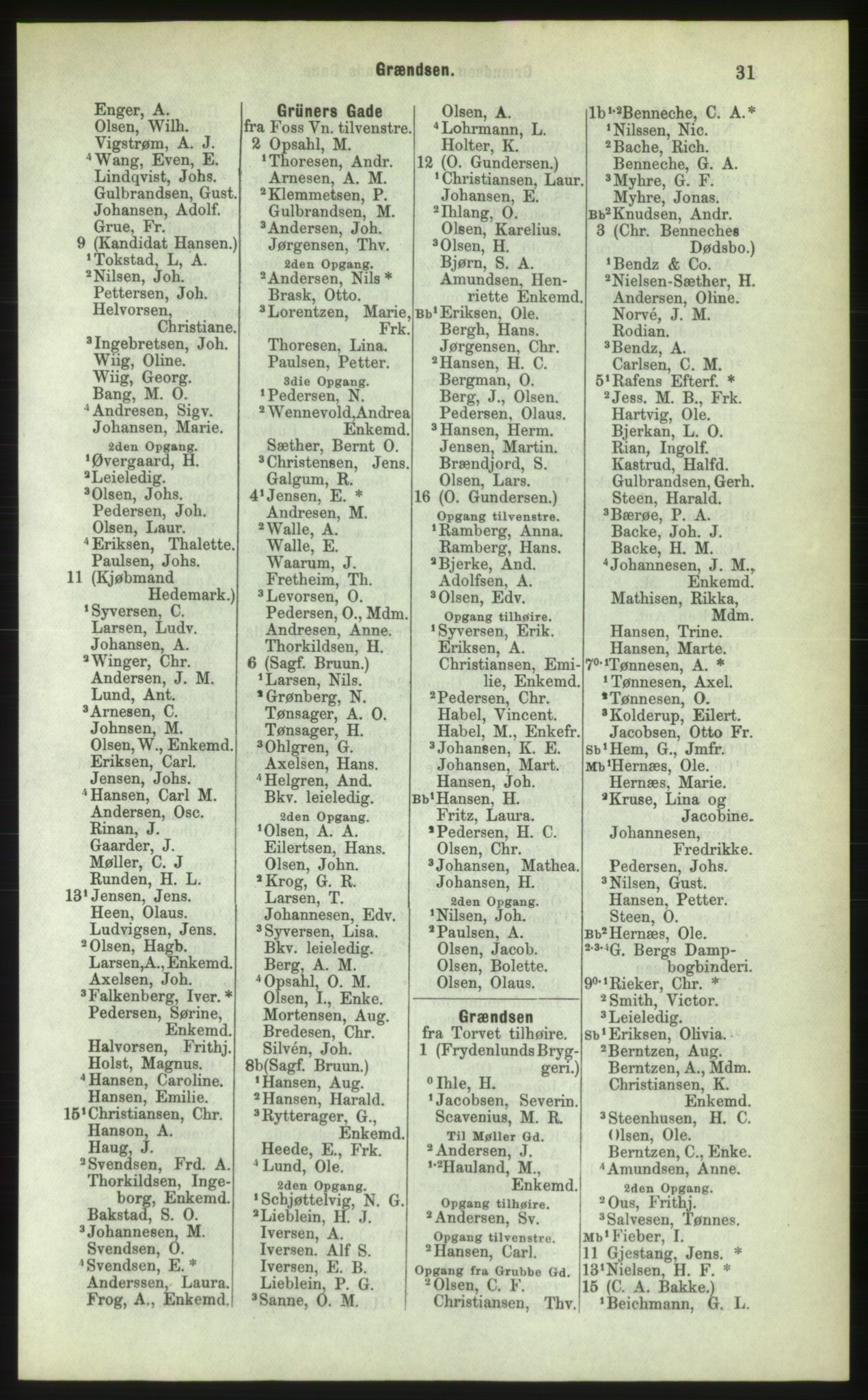 Kristiania/Oslo adressebok, PUBL/-, 1883, p. 31