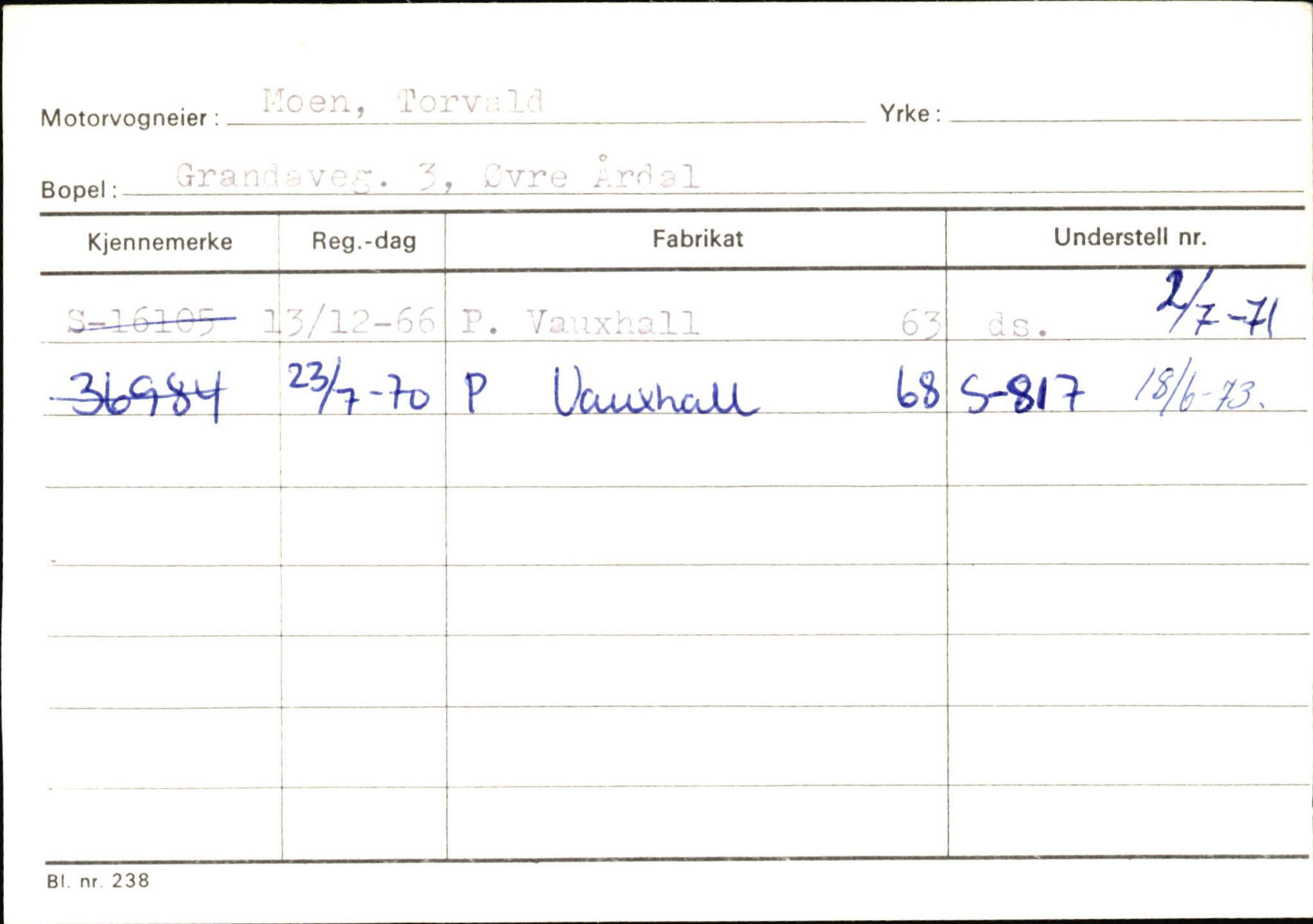 Statens vegvesen, Sogn og Fjordane vegkontor, SAB/A-5301/4/F/L0145: Registerkort Vågsøy S-Å. Årdal I-P, 1945-1975, p. 1812