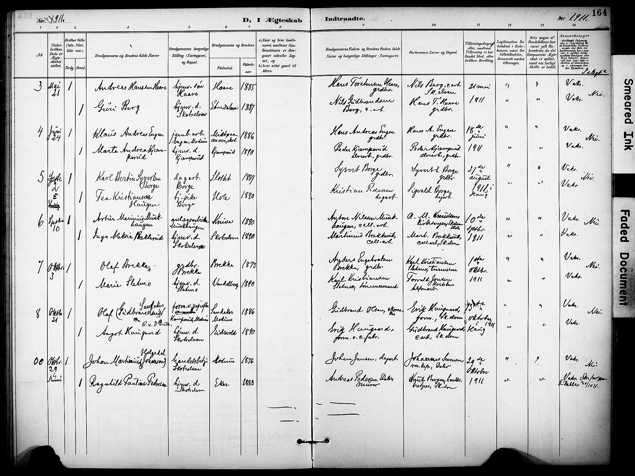 Eiker kirkebøker, AV/SAKO-A-4/F/Fc/L0003: Parish register (official) no. III 3, 1897-1981, p. 164