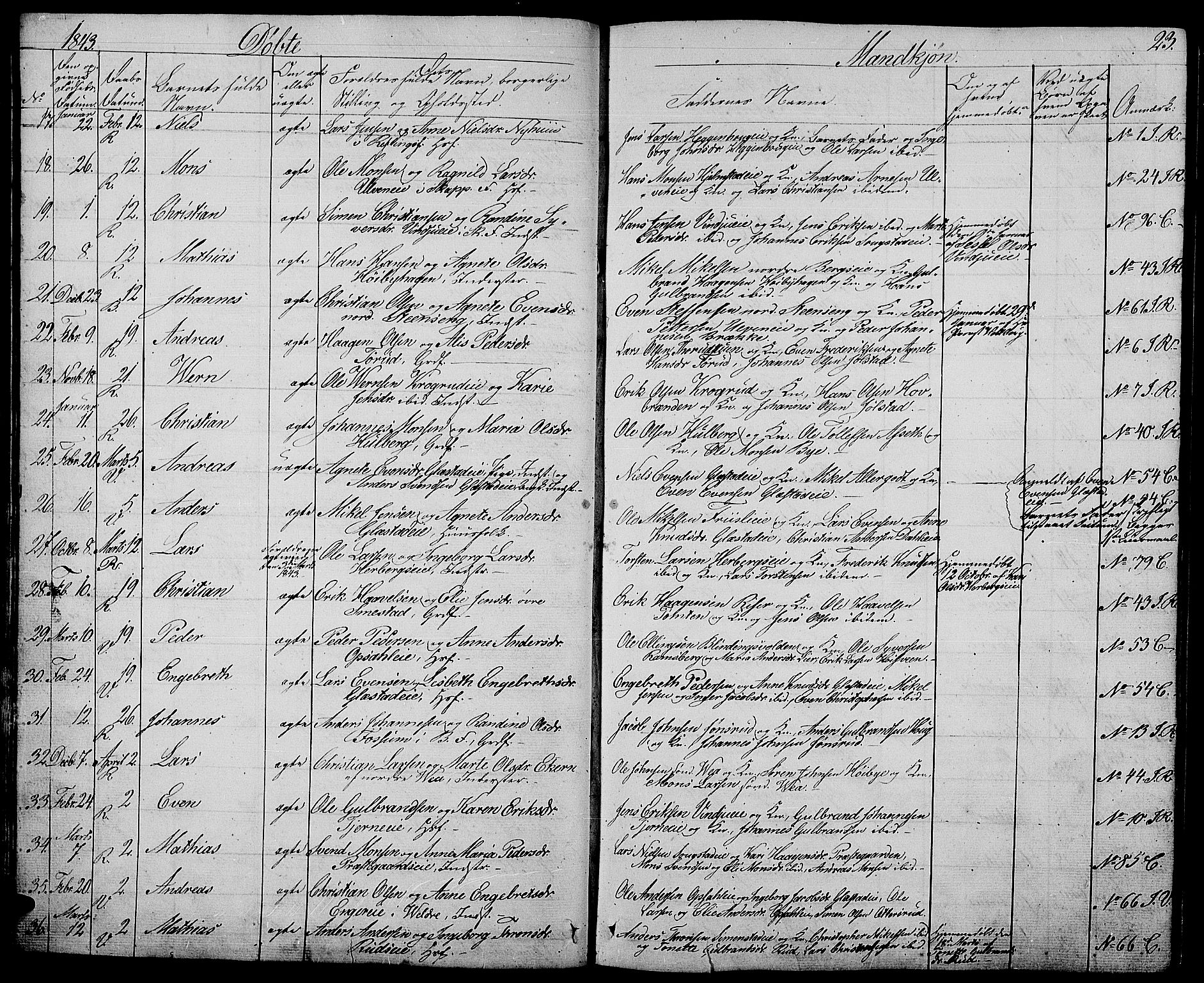 Ringsaker prestekontor, AV/SAH-PREST-014/L/La/L0005: Parish register (copy) no. 5, 1839-1850, p. 23