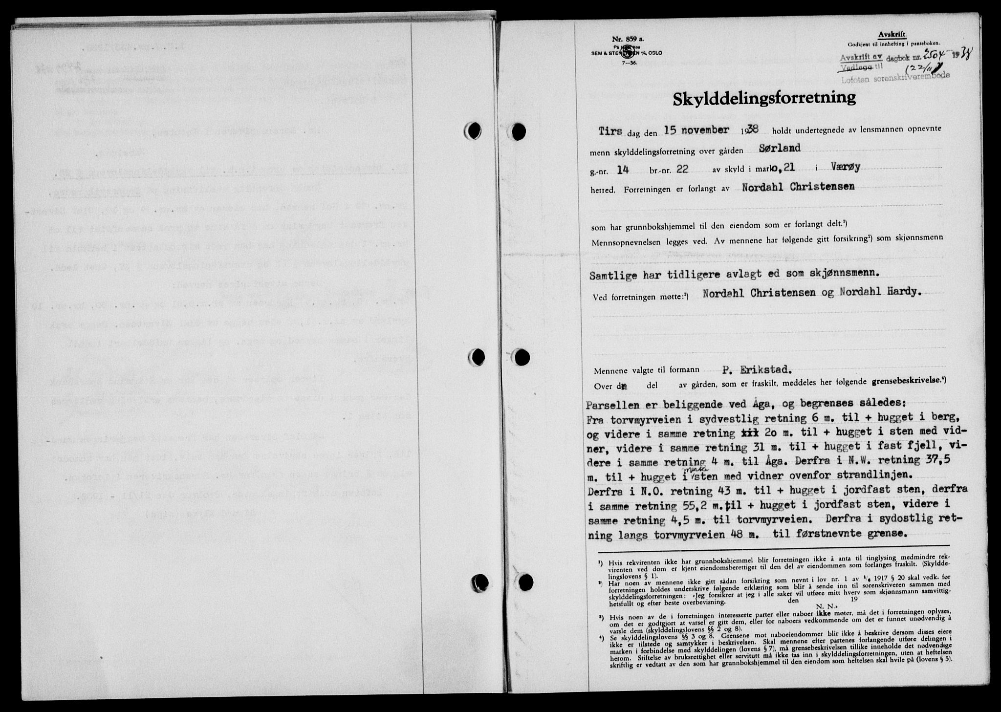 Lofoten sorenskriveri, SAT/A-0017/1/2/2C/L0004a: Mortgage book no. 4a, 1938-1938, Diary no: : 2504/1938