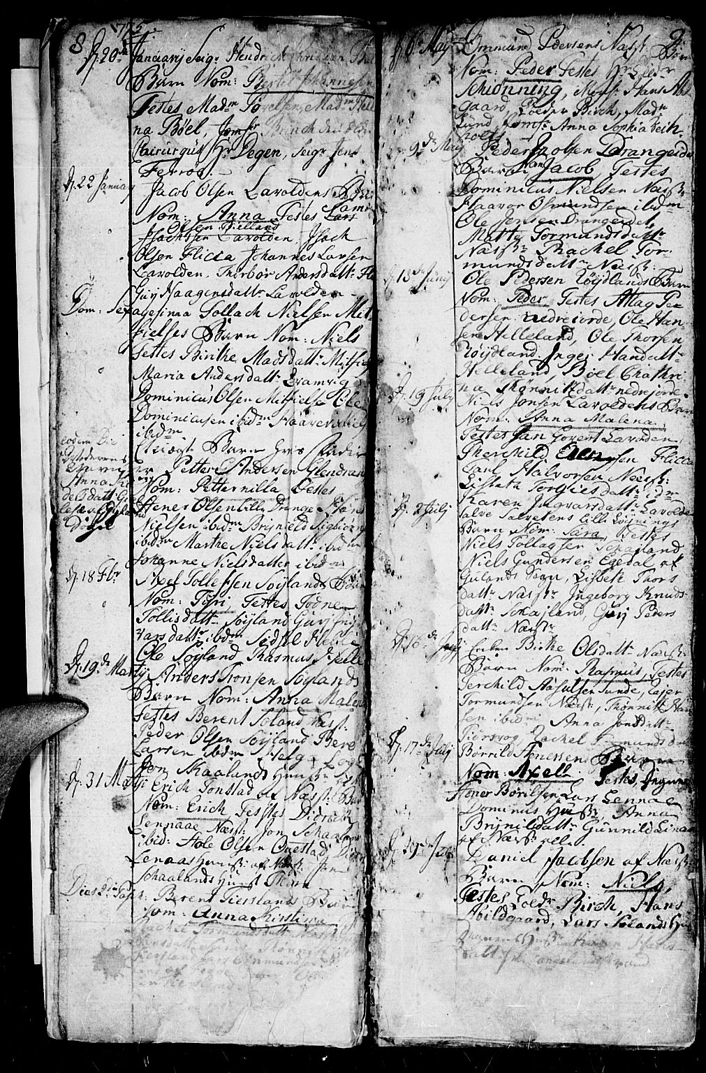 Flekkefjord sokneprestkontor, AV/SAK-1111-0012/F/Fa/Fac/L0001: Parish register (official) no. A 1, 1773-1806, p. 8-9