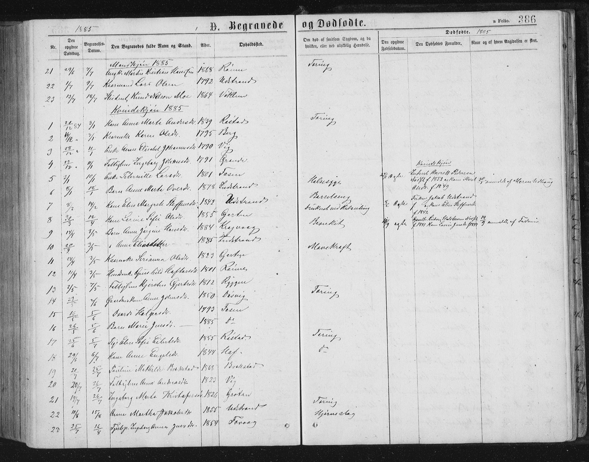 Ministerialprotokoller, klokkerbøker og fødselsregistre - Sør-Trøndelag, SAT/A-1456/659/L0745: Parish register (copy) no. 659C02, 1869-1892, p. 386