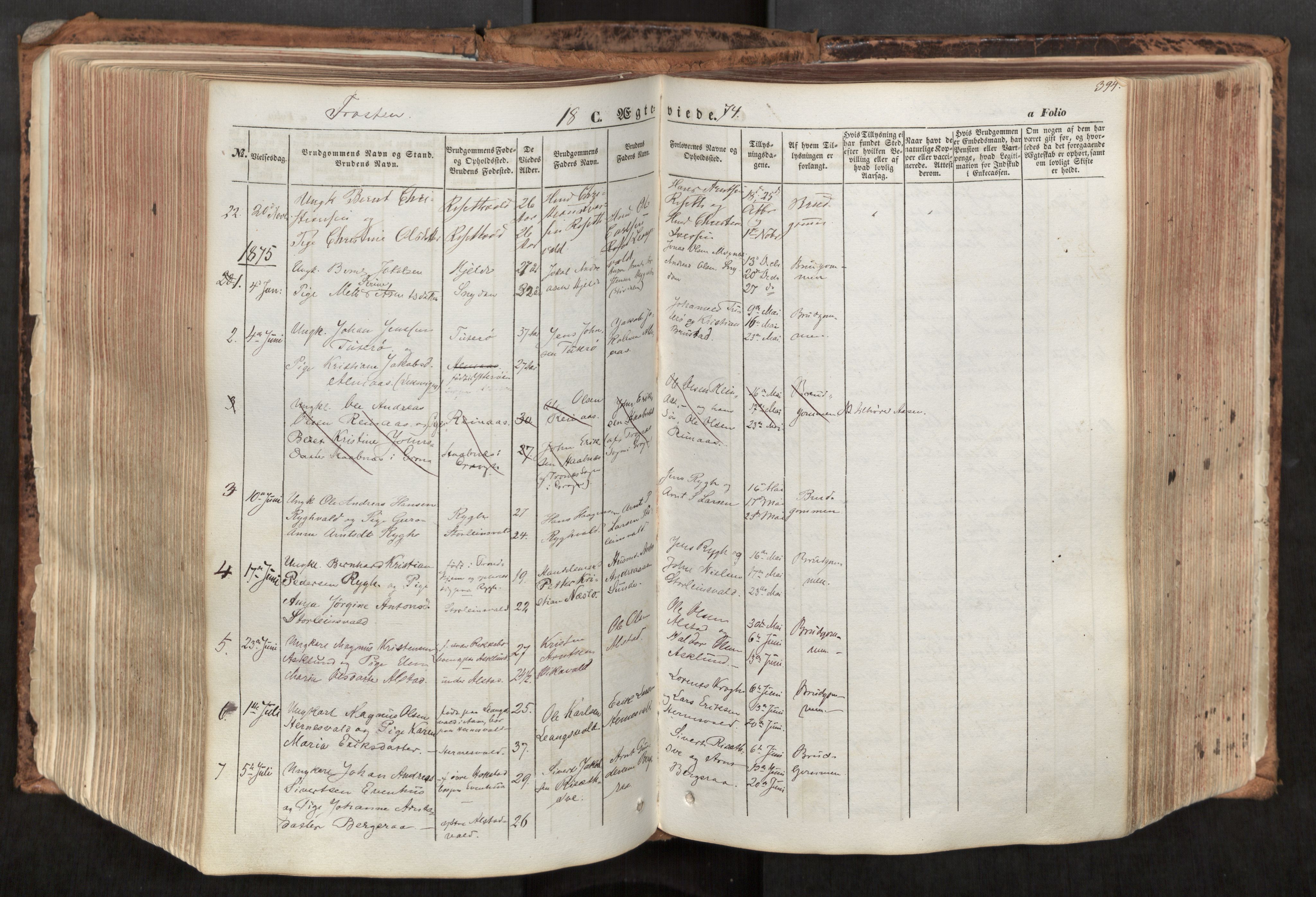 Ministerialprotokoller, klokkerbøker og fødselsregistre - Nord-Trøndelag, SAT/A-1458/713/L0116: Parish register (official) no. 713A07, 1850-1877, p. 394
