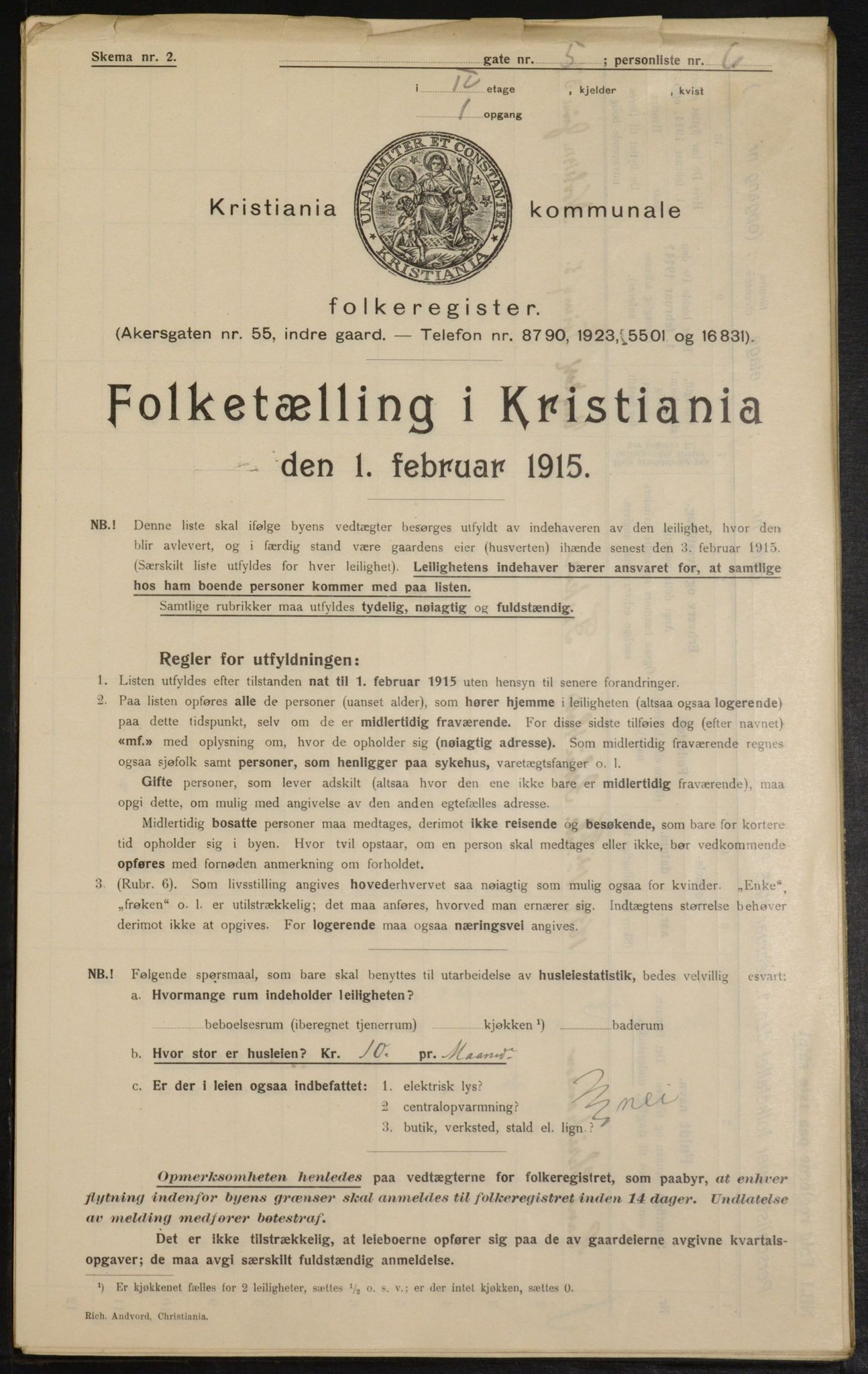 OBA, Municipal Census 1915 for Kristiania, 1915, p. 117706