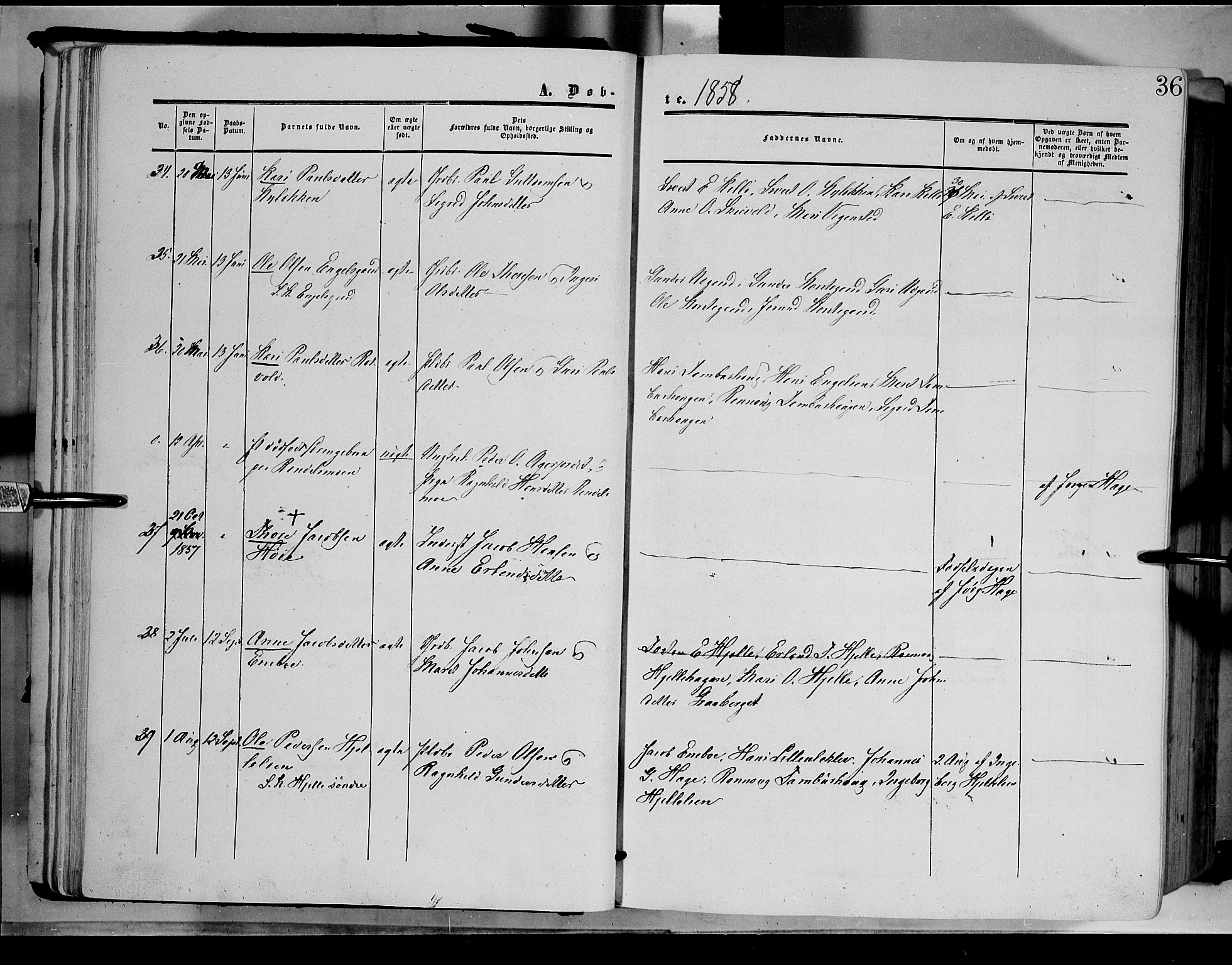 Dovre prestekontor, AV/SAH-PREST-066/H/Ha/Haa/L0001: Parish register (official) no. 1, 1854-1878, p. 36