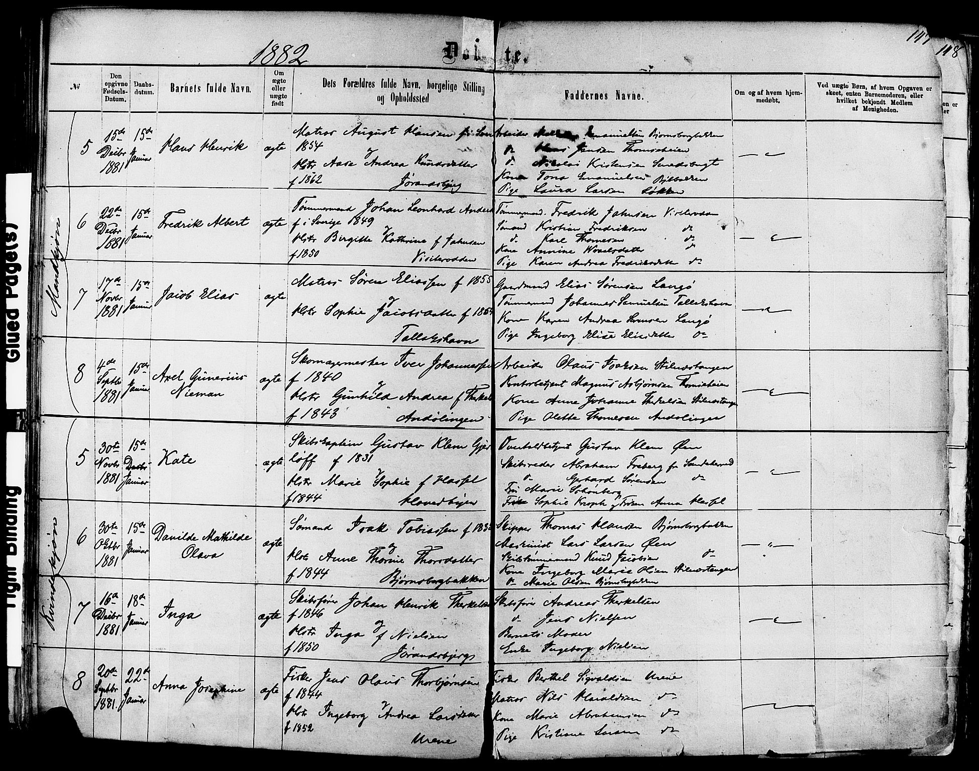 Kragerø kirkebøker, SAKO/A-278/F/Fa/L0011: Parish register (official) no. 11, 1875-1886, p. 147