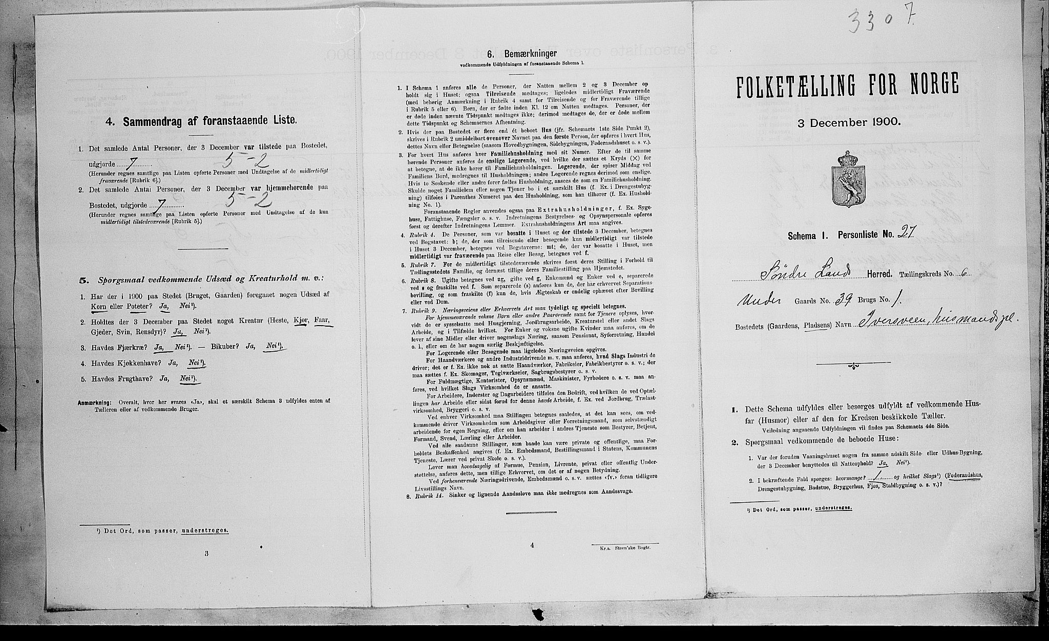 SAH, 1900 census for Søndre Land, 1900, p. 796