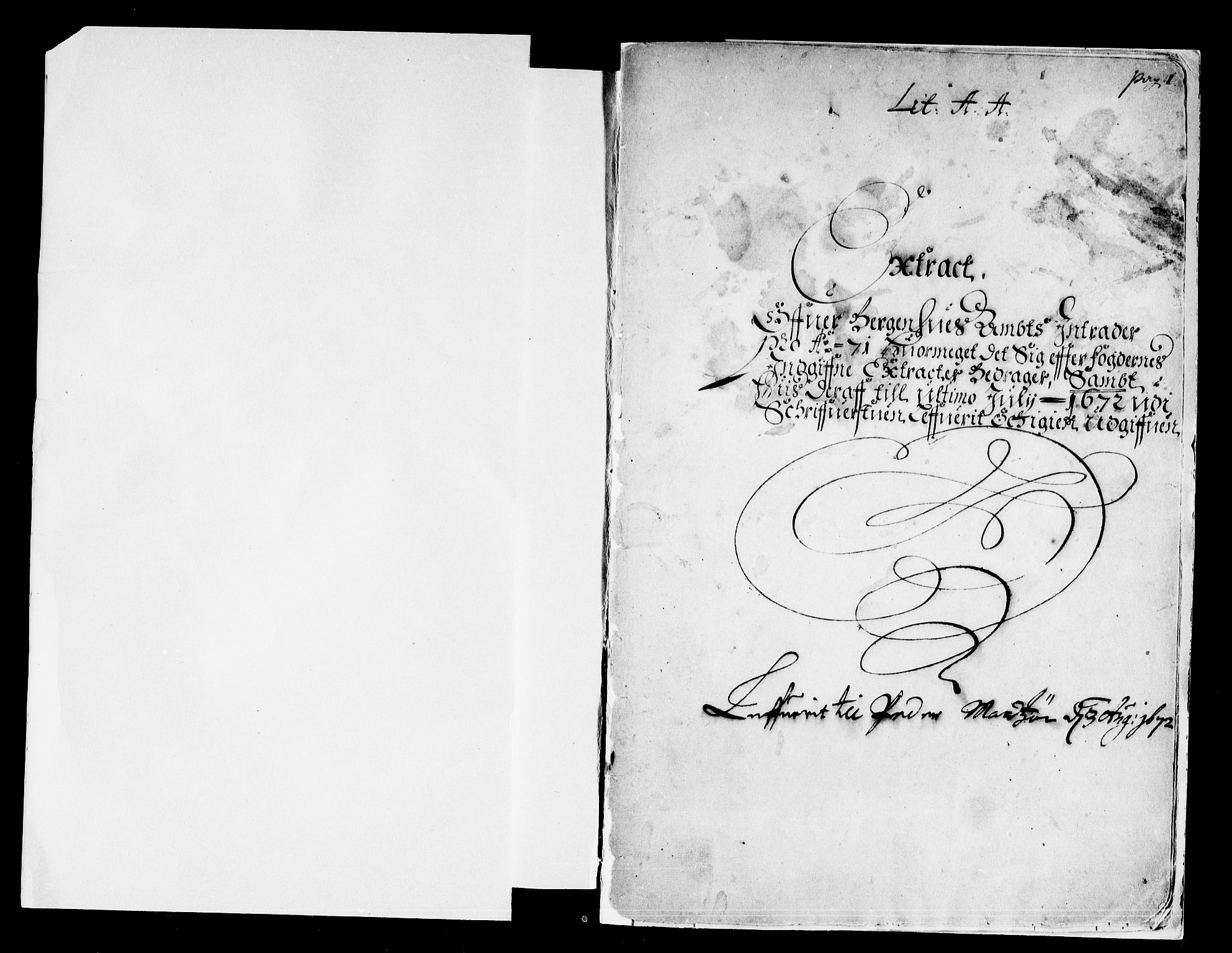 Rentekammeret inntil 1814, Reviderte regnskaper, Stiftamtstueregnskaper, Bergen stiftamt, AV/RA-EA-6043/R/Rc/L0033: Bergen stiftamt, 1664-1671