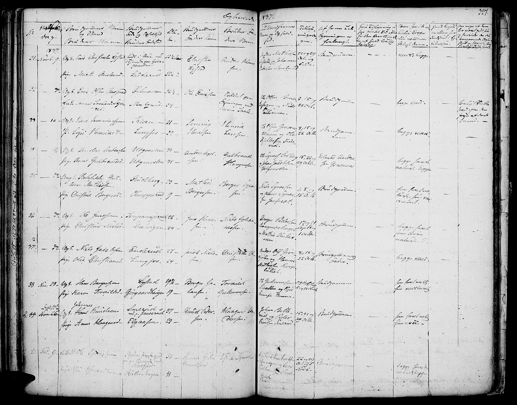 Vinger prestekontor, AV/SAH-PREST-024/H/Ha/Haa/L0007: Parish register (official) no. 7, 1826-1839, p. 327