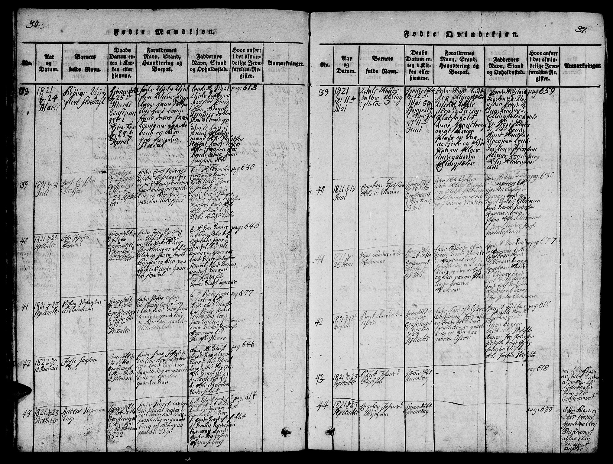 Ministerialprotokoller, klokkerbøker og fødselsregistre - Møre og Romsdal, AV/SAT-A-1454/539/L0535: Parish register (copy) no. 539C01, 1818-1842, p. 30-31