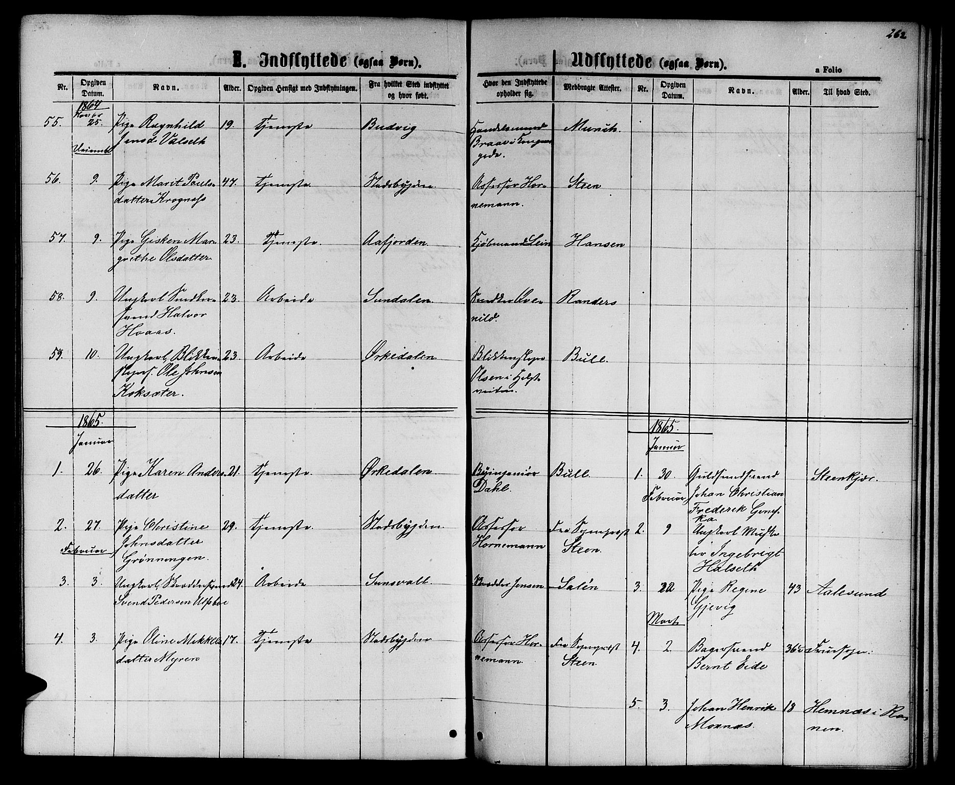 Ministerialprotokoller, klokkerbøker og fødselsregistre - Sør-Trøndelag, SAT/A-1456/601/L0087: Parish register (copy) no. 601C05, 1864-1881, p. 262