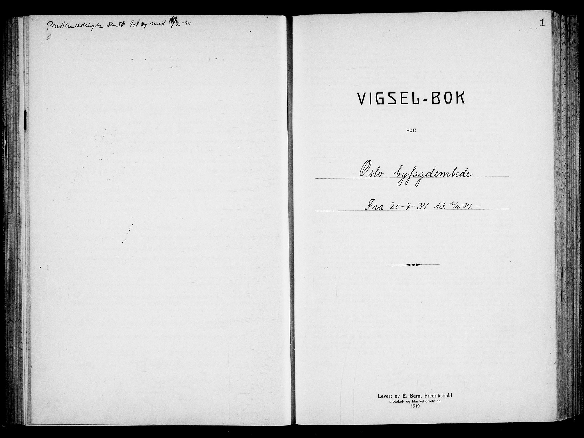 Oslo byfogd avd. I, SAO/A-10220/L/Lb/Lbb/L0024: Notarialprotokoll, rekke II: Vigsler, 1934-1935, p. 1a