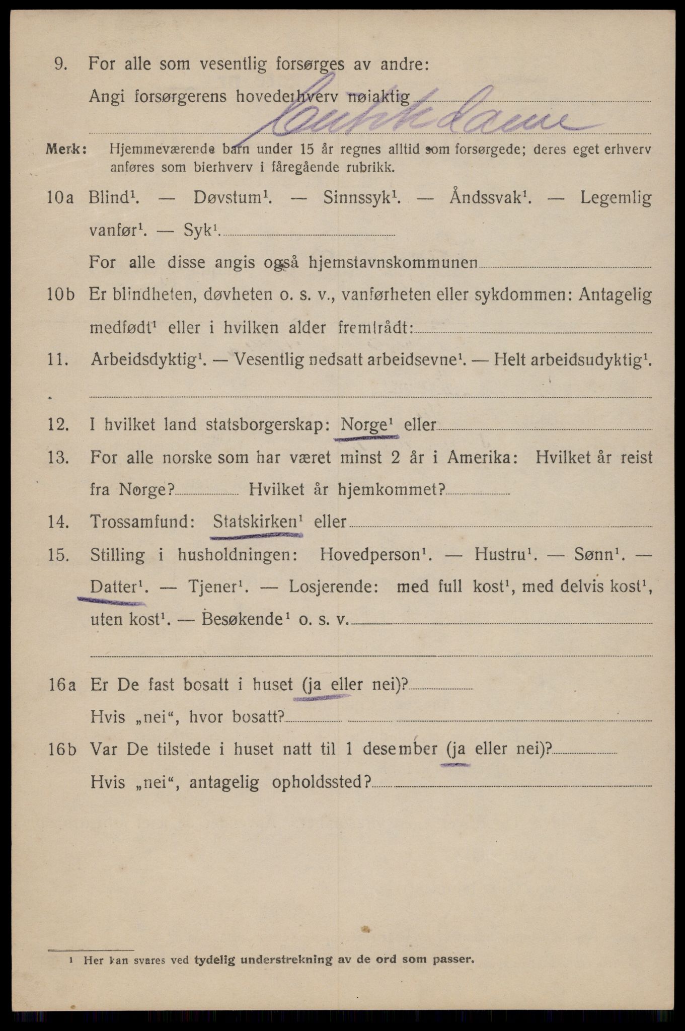 SAT, 1920 census for Trondheim, 1920, p. 51807