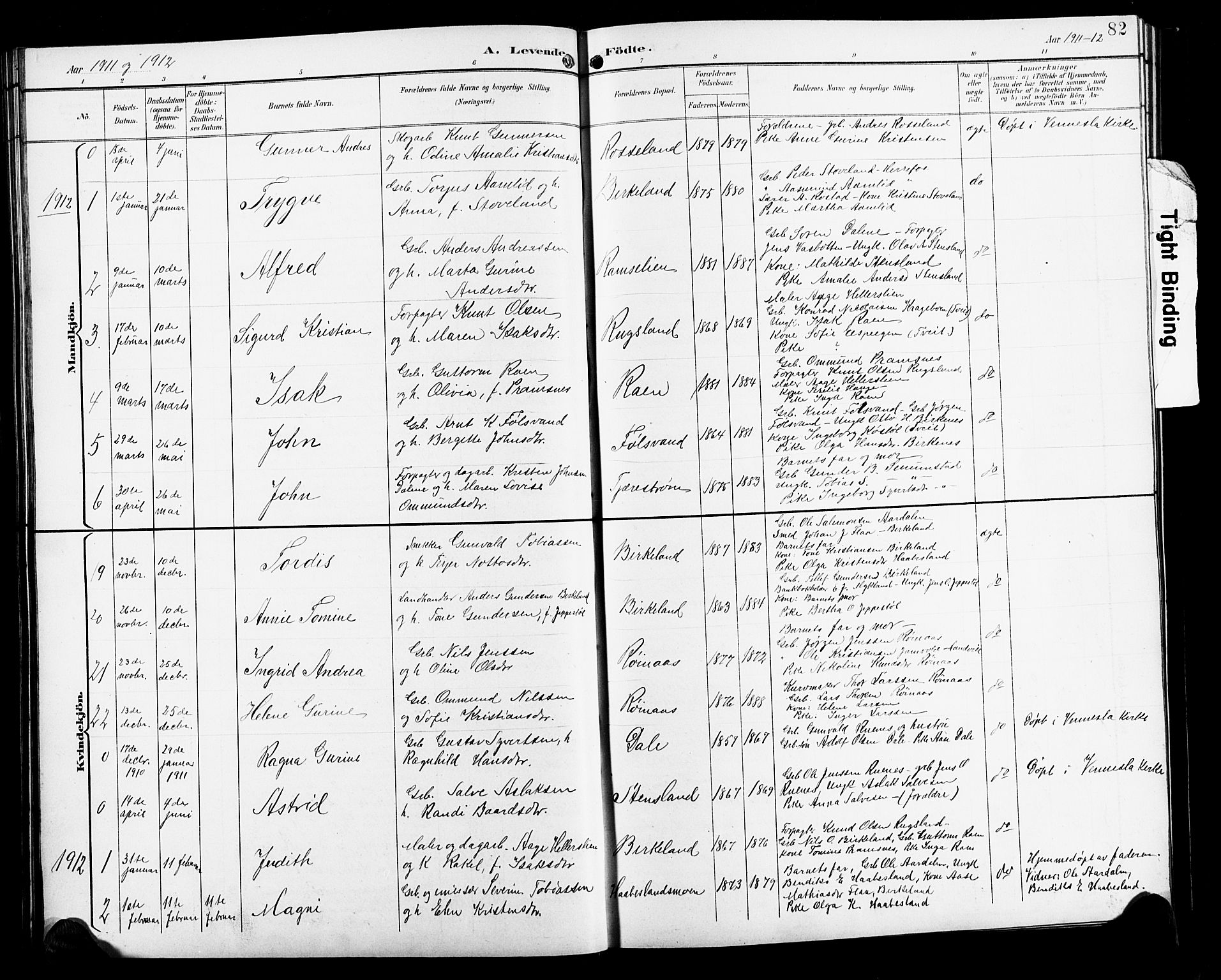 Birkenes sokneprestkontor, AV/SAK-1111-0004/F/Fb/L0004: Parish register (copy) no. B 4, 1893-1930, p. 82