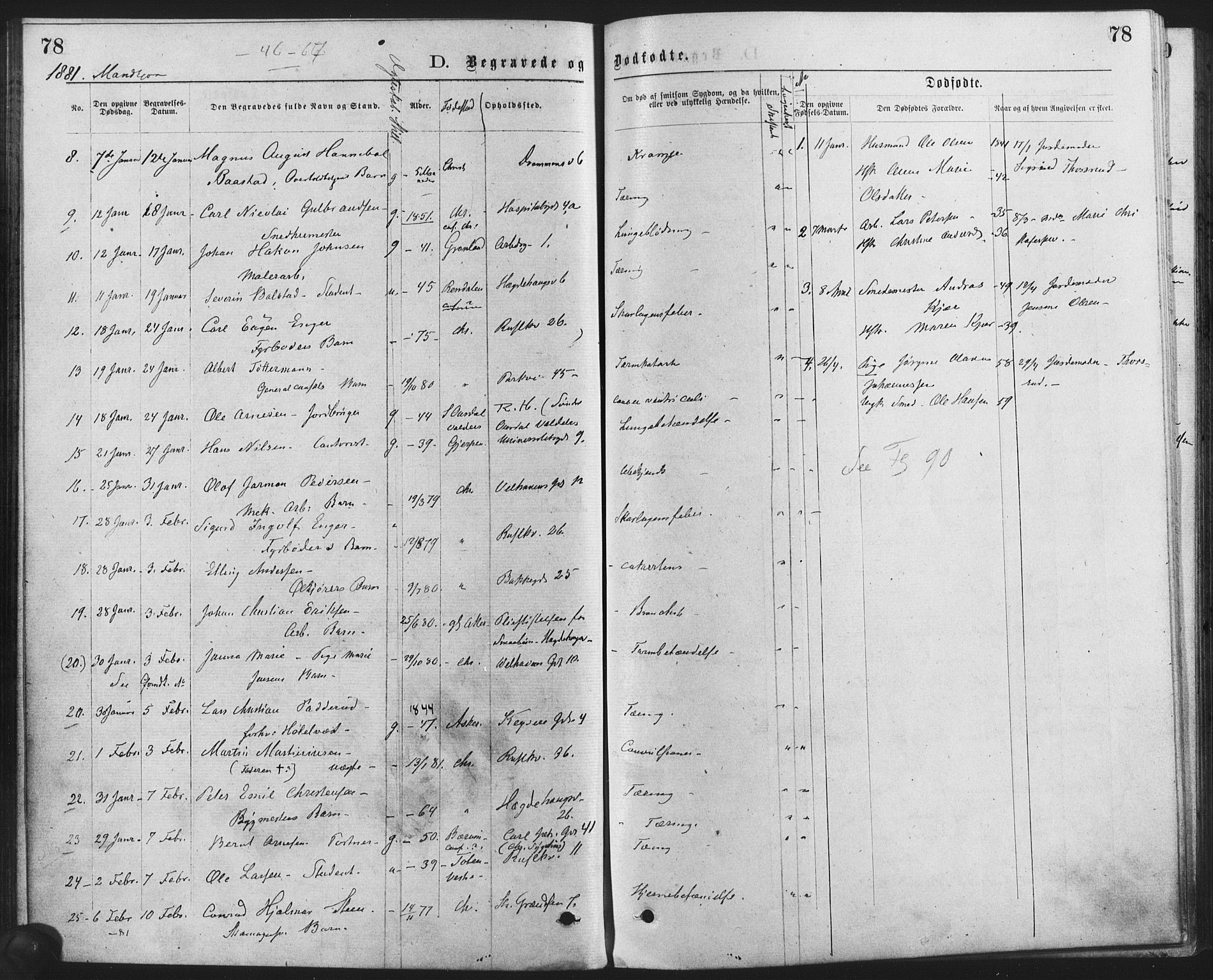 Trefoldighet prestekontor Kirkebøker, AV/SAO-A-10882/F/Fd/L0002: Parish register (official) no. IV 2, 1877-1885, p. 78