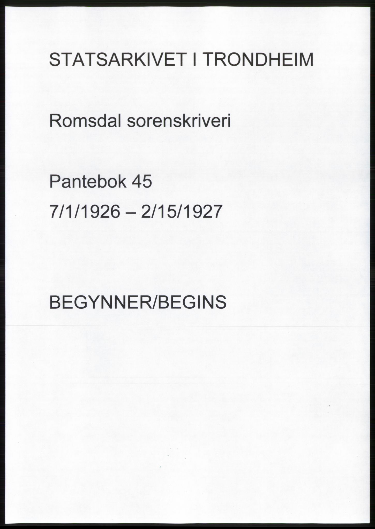 Romsdal sorenskriveri, AV/SAT-A-4149/1/2/2C/L0051: Mortgage book no. 45, 1926-1927, Deed date: 01.07.1926