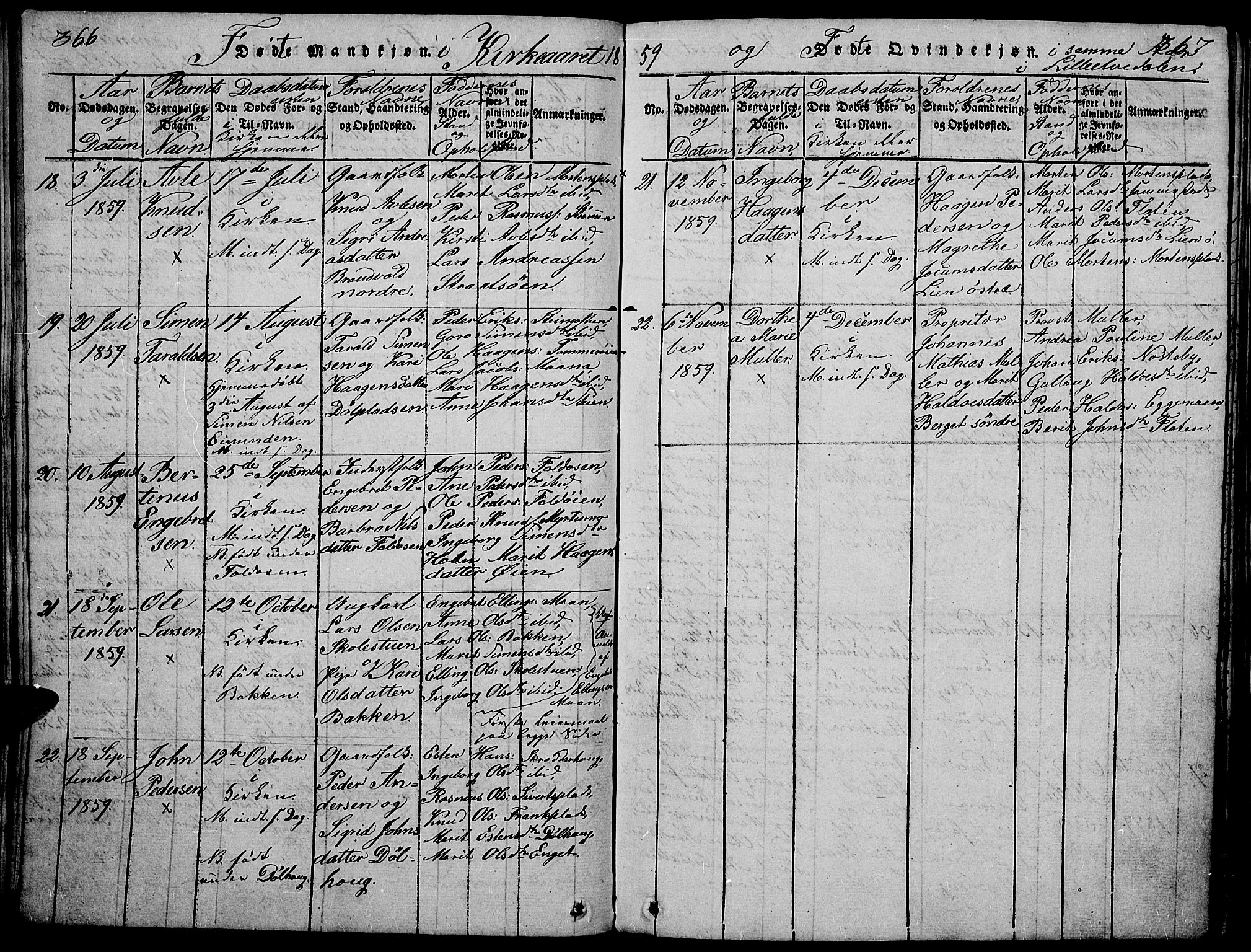Tynset prestekontor, SAH/PREST-058/H/Ha/Hab/L0002: Parish register (copy) no. 2, 1814-1862, p. 366-367
