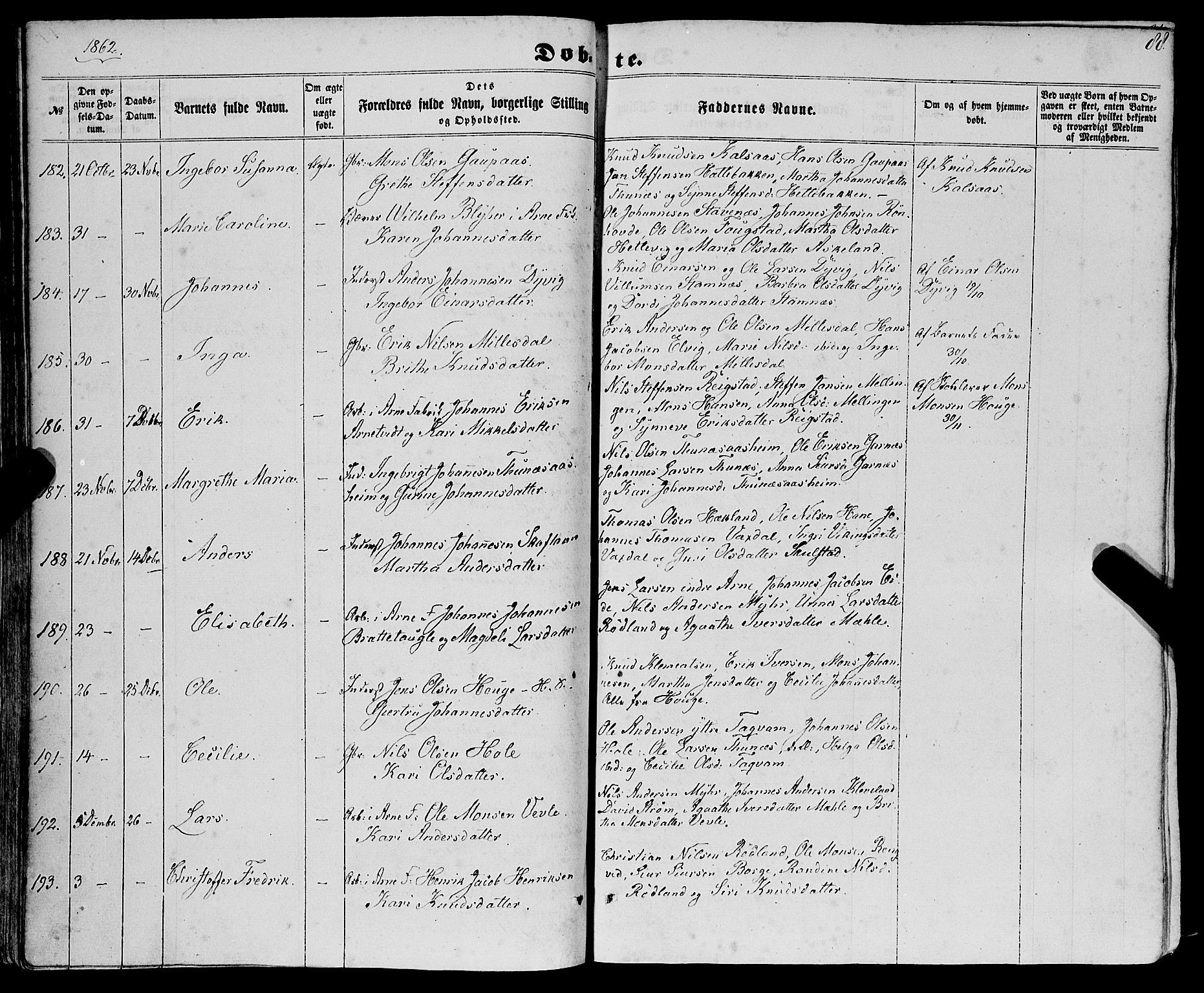 Haus sokneprestembete, AV/SAB-A-75601/H/Haa: Parish register (official) no. A 17, 1858-1870, p. 88