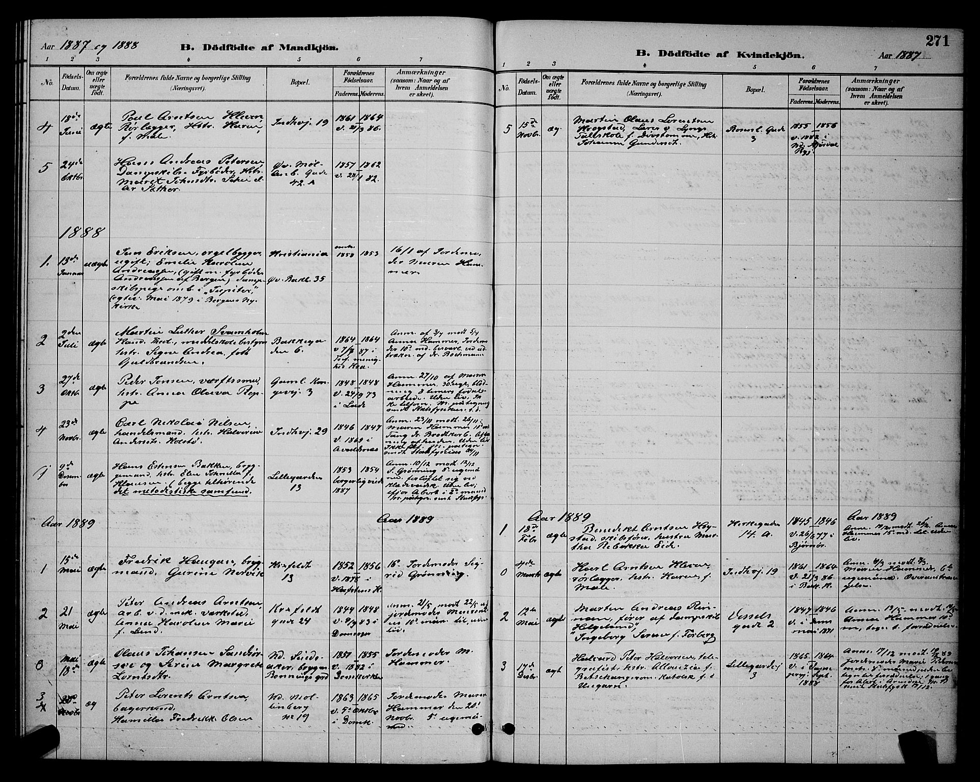 Ministerialprotokoller, klokkerbøker og fødselsregistre - Sør-Trøndelag, SAT/A-1456/604/L0222: Parish register (copy) no. 604C05, 1886-1895, p. 271