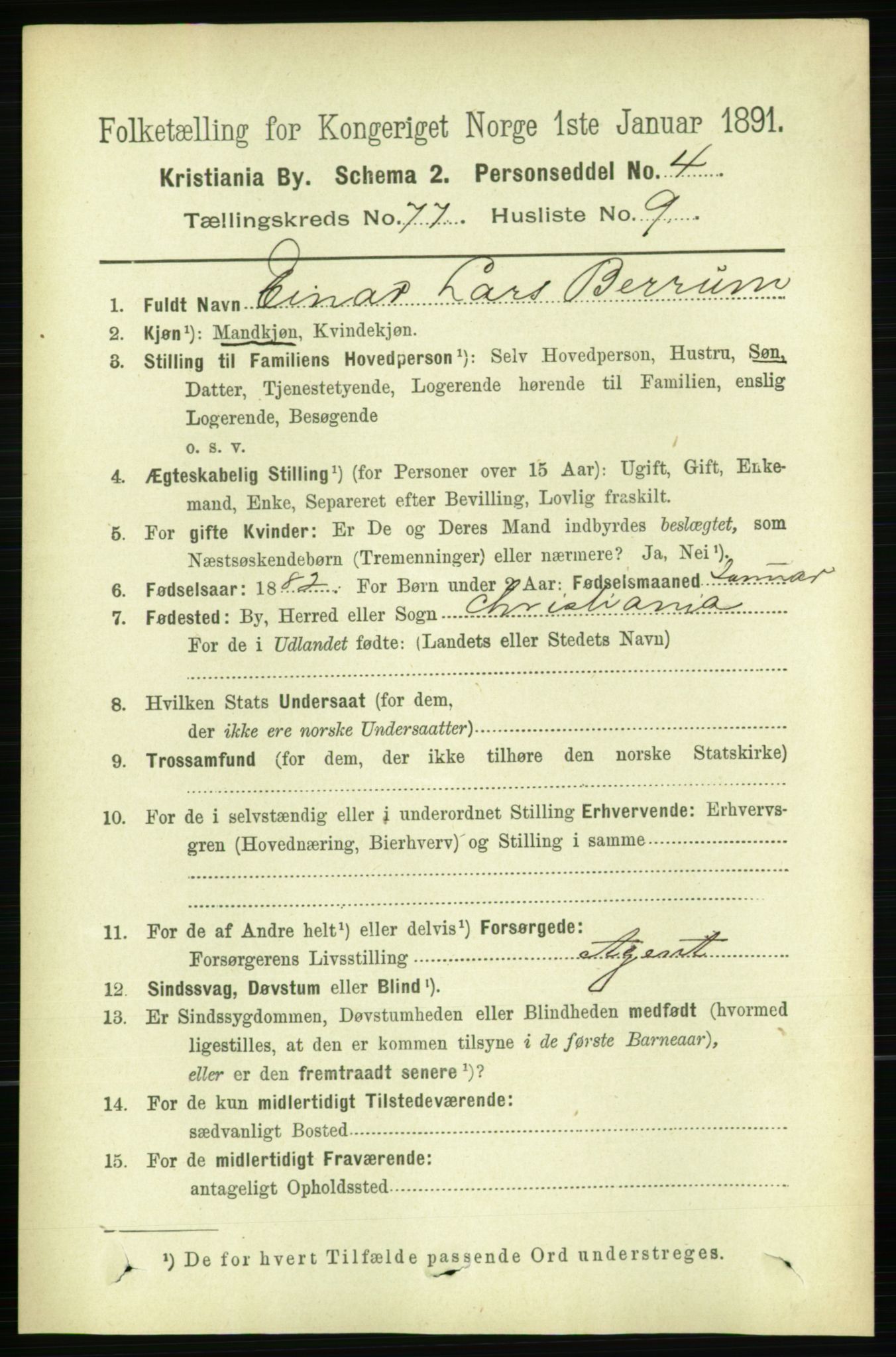 RA, 1891 census for 0301 Kristiania, 1891, p. 40820