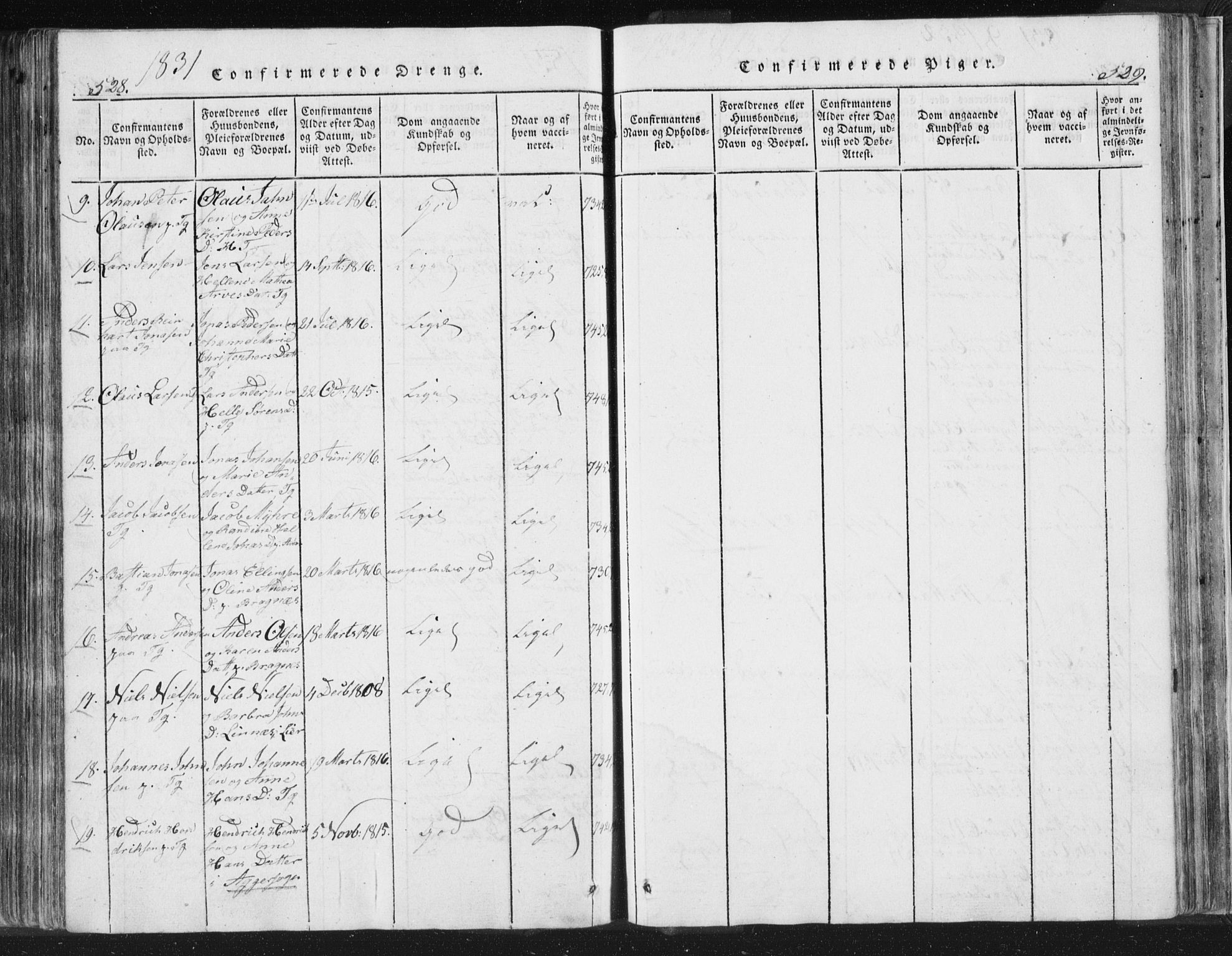 Strømsø kirkebøker, AV/SAKO-A-246/F/Fb/L0004: Parish register (official) no. II 4, 1814-1843, p. 528-529