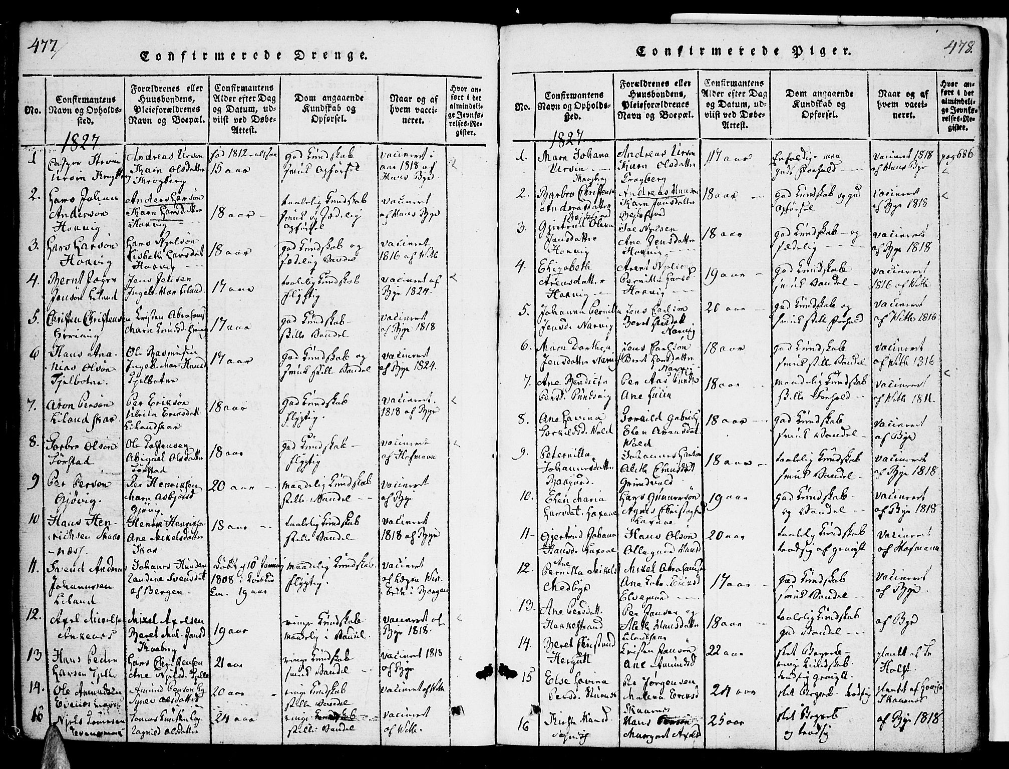 Ministerialprotokoller, klokkerbøker og fødselsregistre - Nordland, SAT/A-1459/863/L0894: Parish register (official) no. 863A06, 1821-1851, p. 477-478