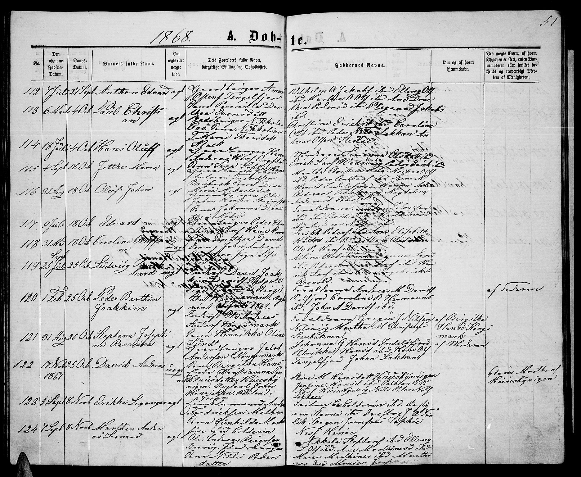 Ministerialprotokoller, klokkerbøker og fødselsregistre - Nordland, AV/SAT-A-1459/888/L1266: Parish register (copy) no. 888C04, 1864-1877, p. 51