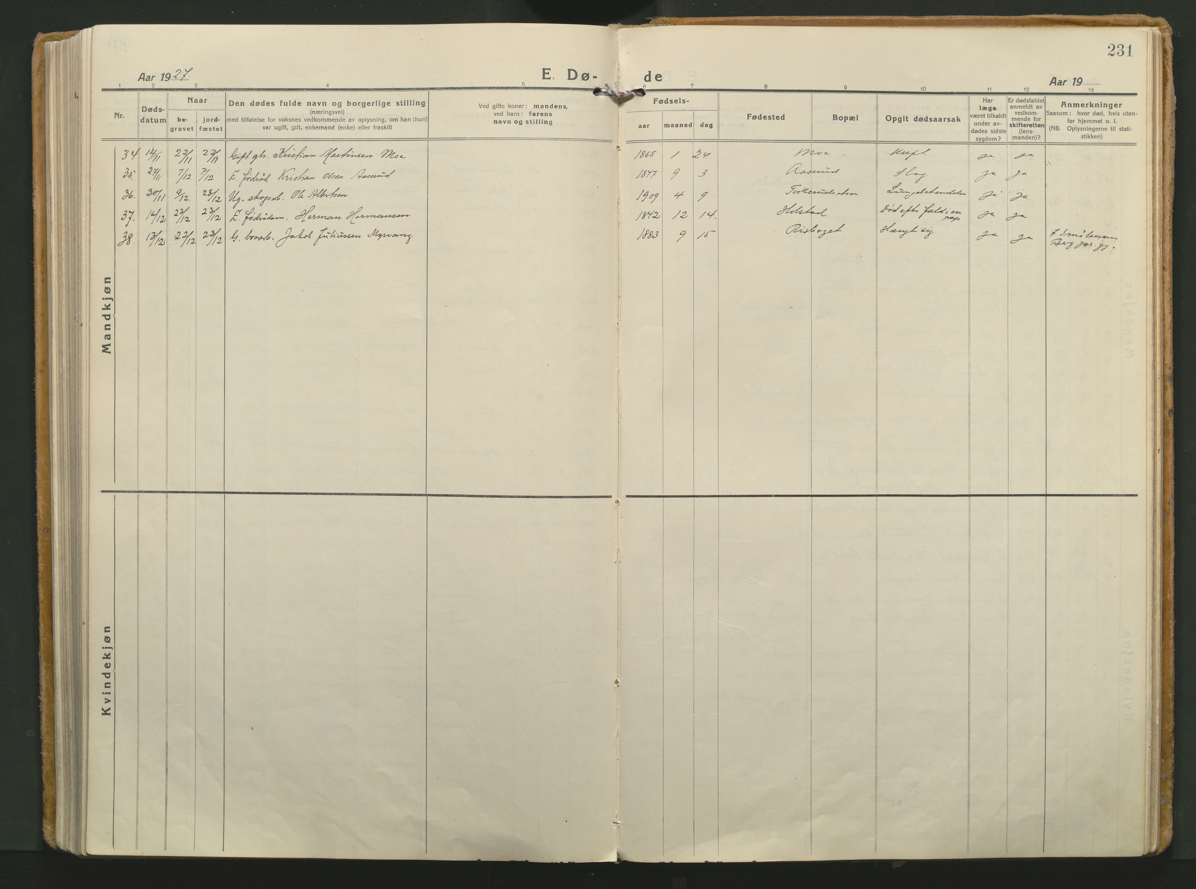 Grue prestekontor, SAH/PREST-036/H/Ha/Haa/L0018: Parish register (official) no. 18, 1923-1940, p. 231