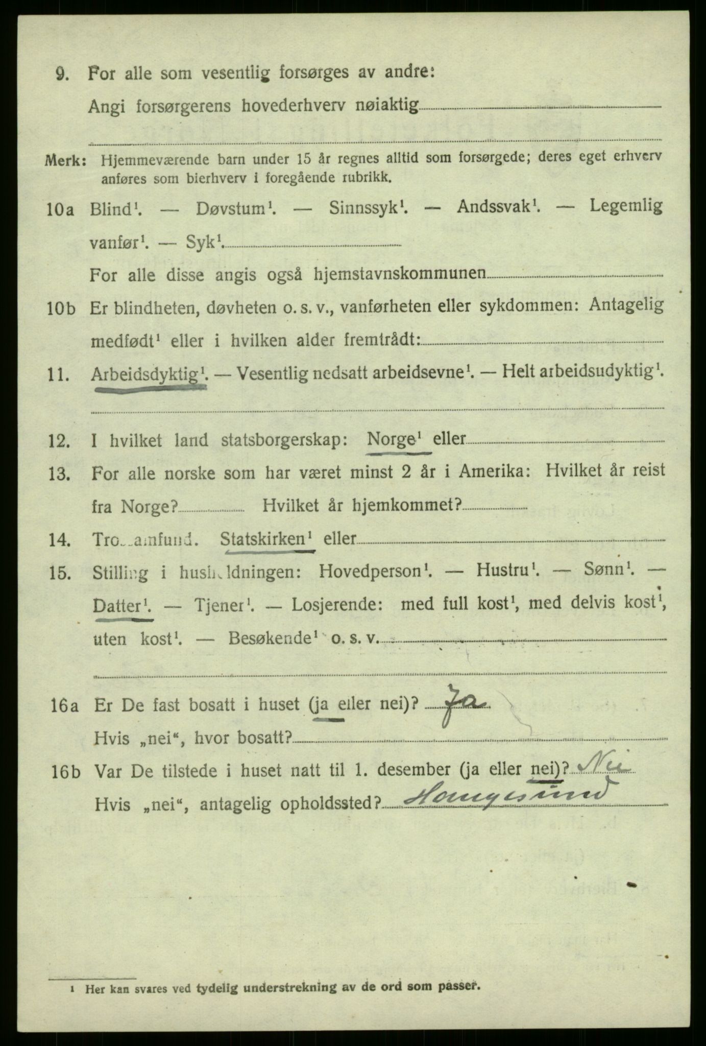 SAB, 1920 census for Førde, 1920, p. 2417