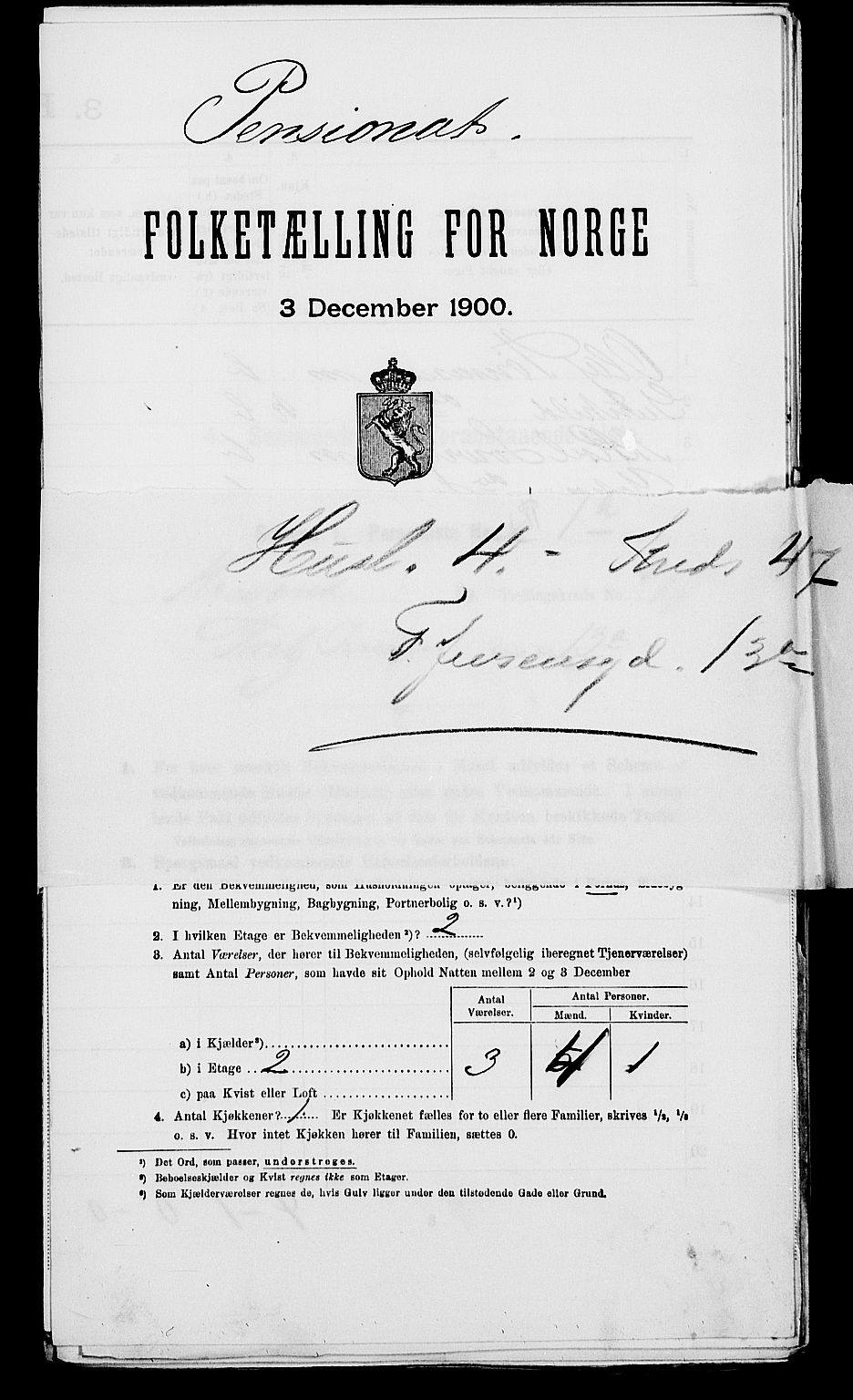 SAK, 1900 census for Kristiansand, 1900, p. 7713