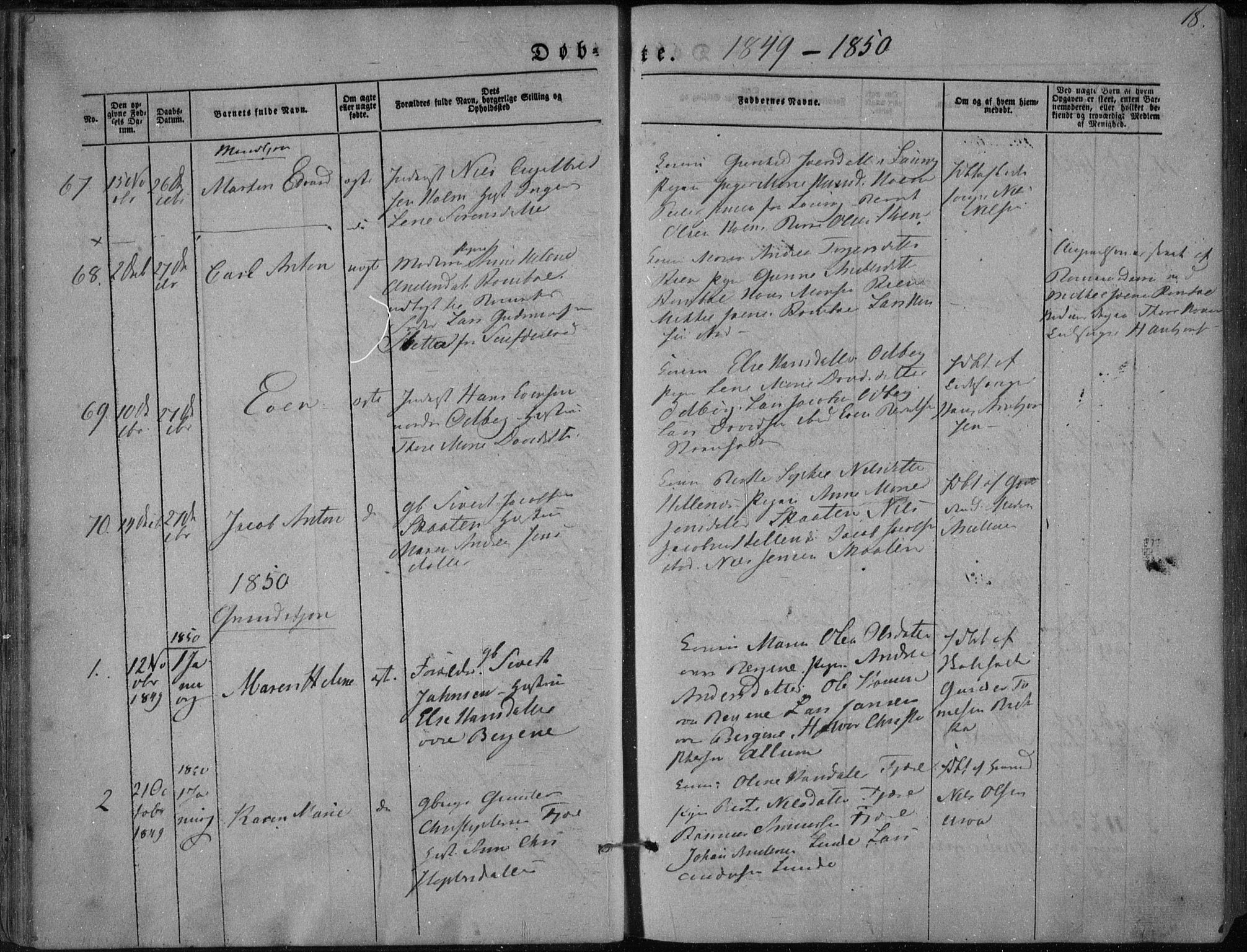 Hedrum kirkebøker, AV/SAKO-A-344/F/Fa/L0006: Parish register (official) no. I 6, 1849-1857, p. 18