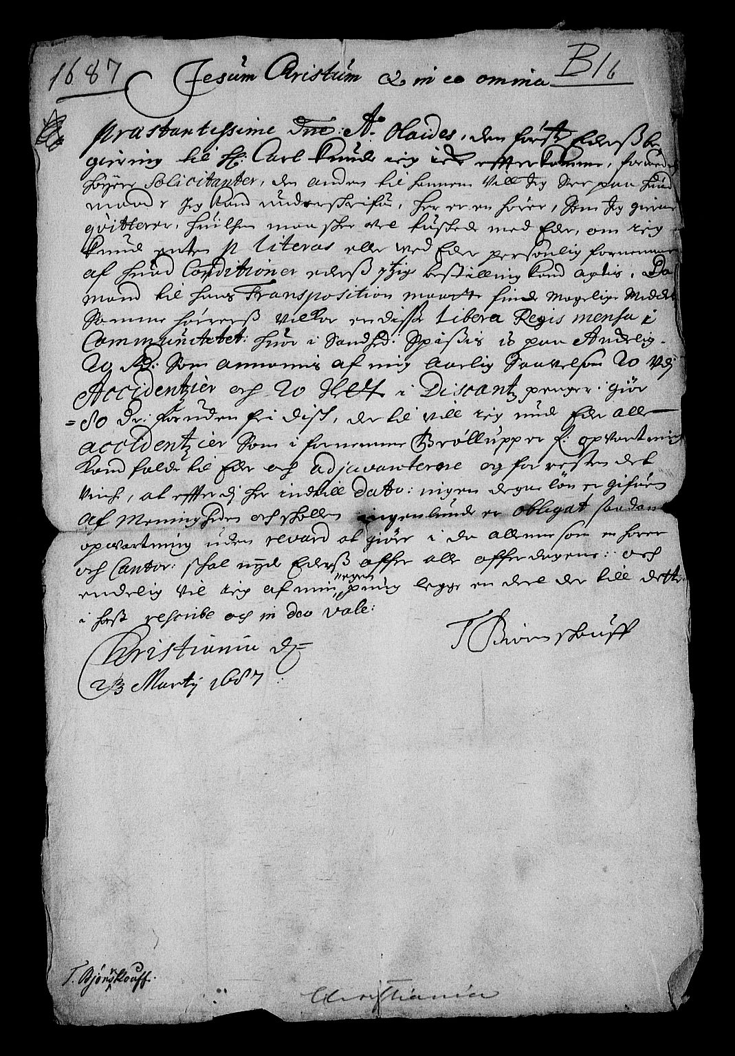 Stattholderembetet 1572-1771, RA/EA-2870/Af/L0002: Avskrifter av vedlegg til originale supplikker, nummerert i samsvar med supplikkbøkene, 1687-1689, p. 262