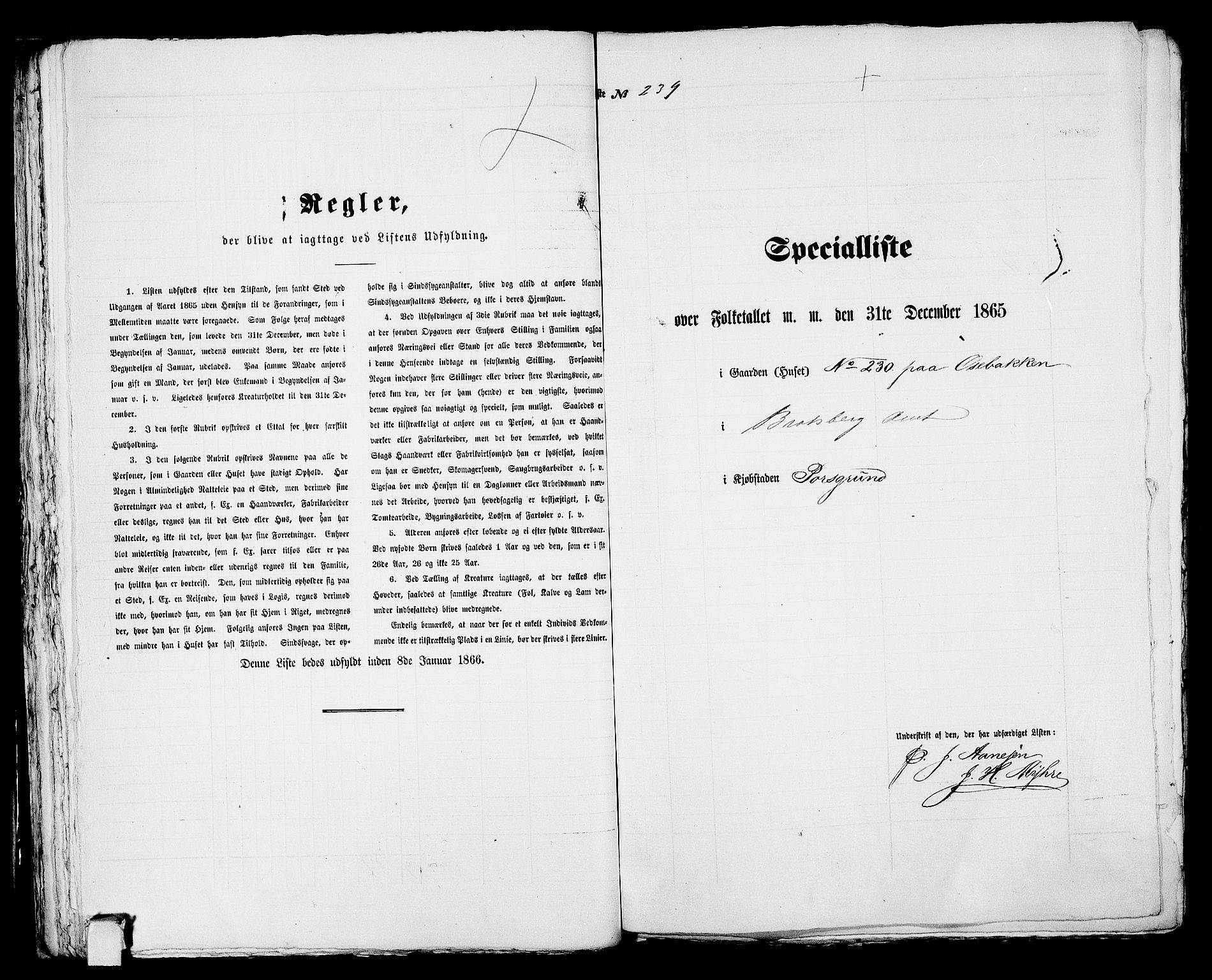 RA, 1865 census for Porsgrunn, 1865, p. 490