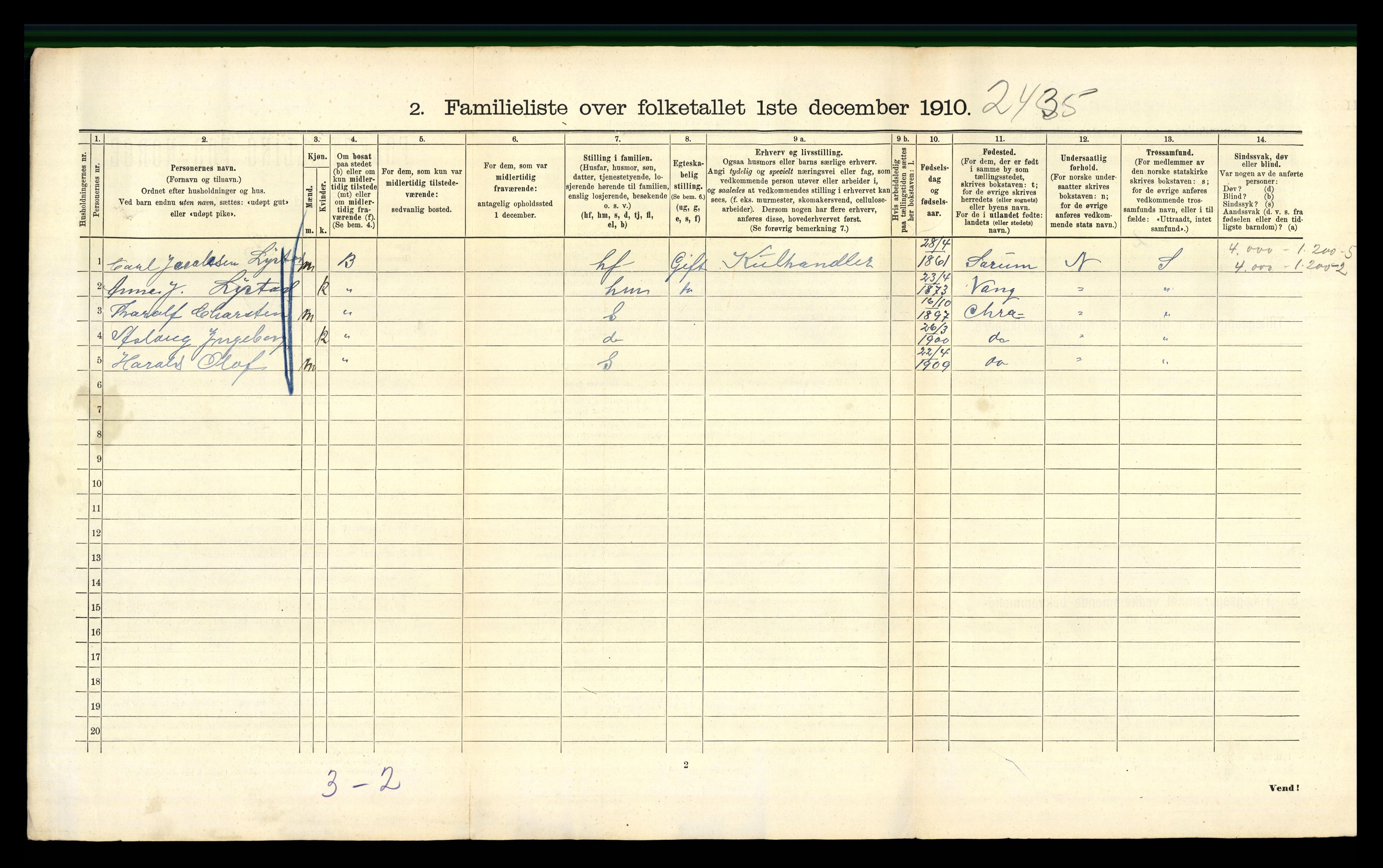 RA, 1910 census for Kristiania, 1910, p. 33622