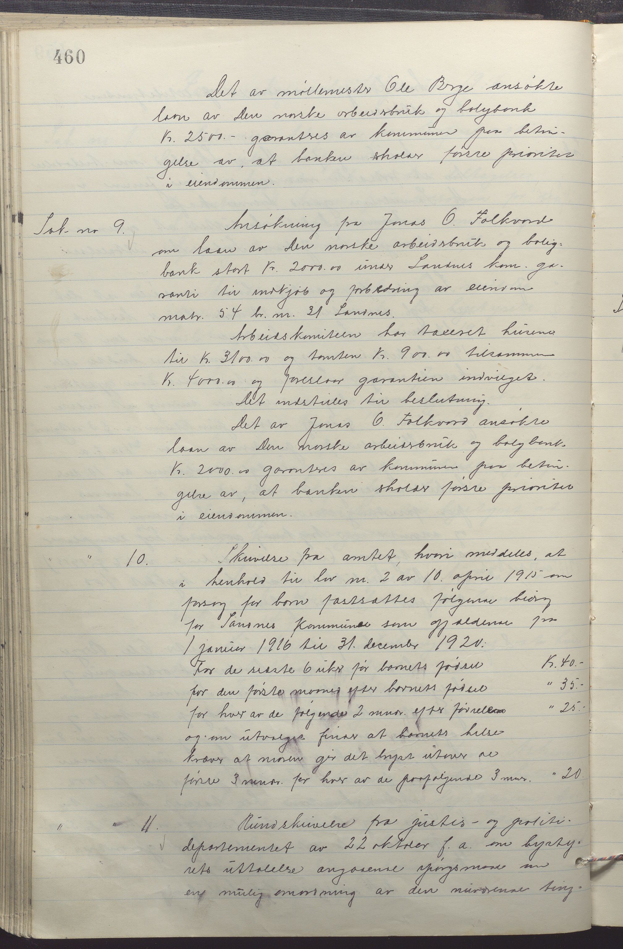 Sandnes kommune - Formannskapet og Bystyret, IKAR/K-100188/Aa/L0008: Møtebok, 1913-1917, p. 460