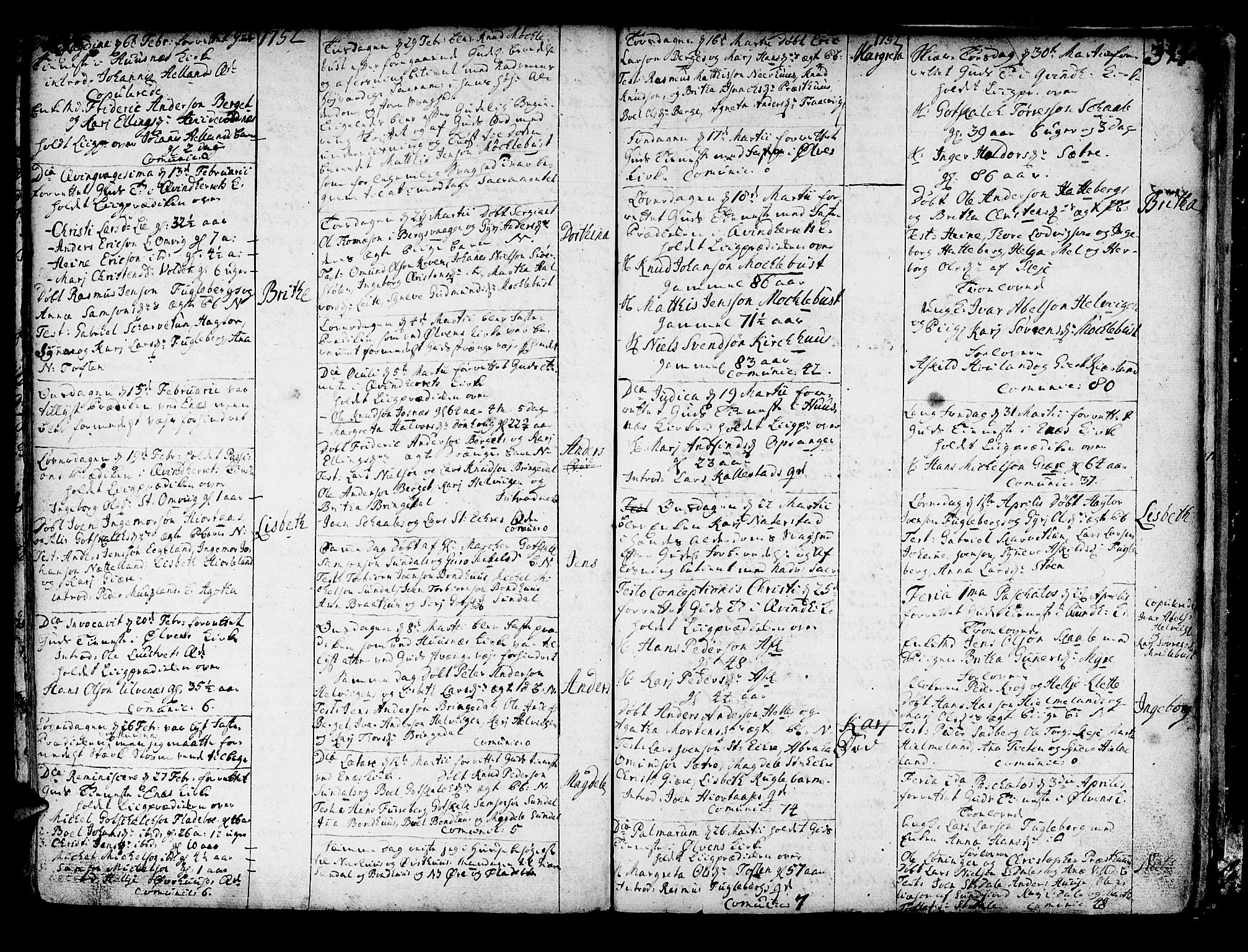 Kvinnherad sokneprestembete, AV/SAB-A-76401/H/Haa: Parish register (official) no. A 2, 1710-1753, p. 320-321