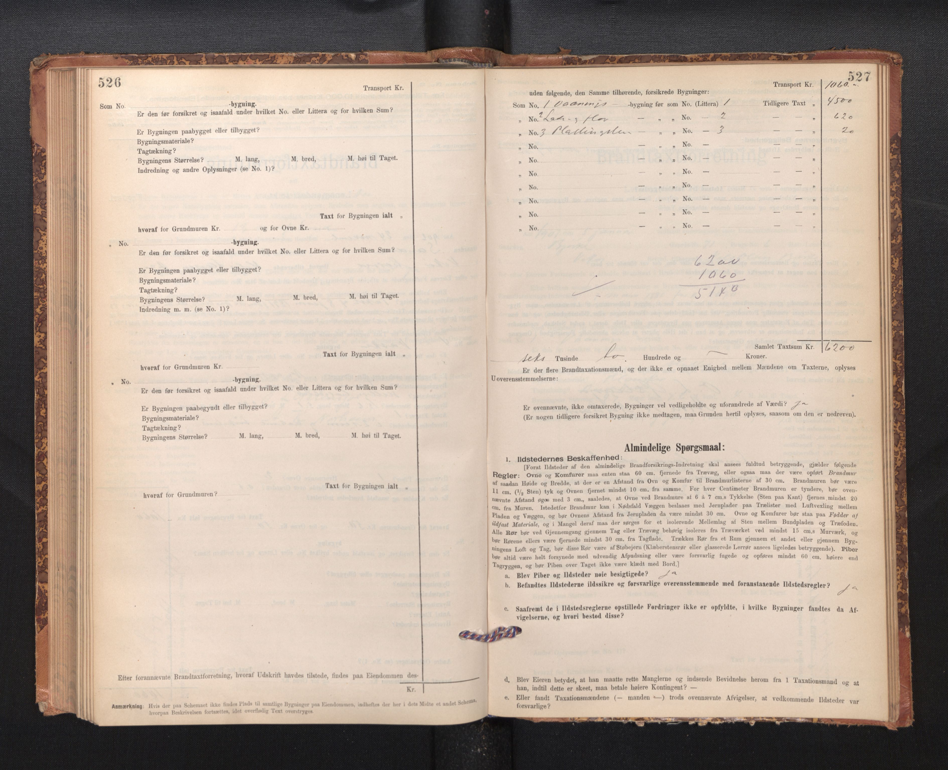 Lensmannen i Kvam, SAB/A-33201/0012/L0005: Branntakstprotokoll, skjematakst, 1894-1913, p. 526-527