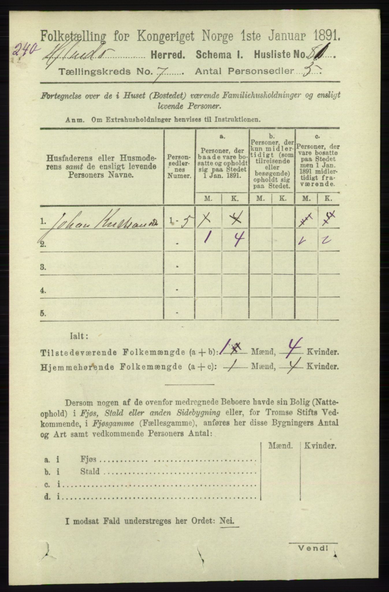 RA, 1891 census for 1133 Hjelmeland, 1891, p. 1944