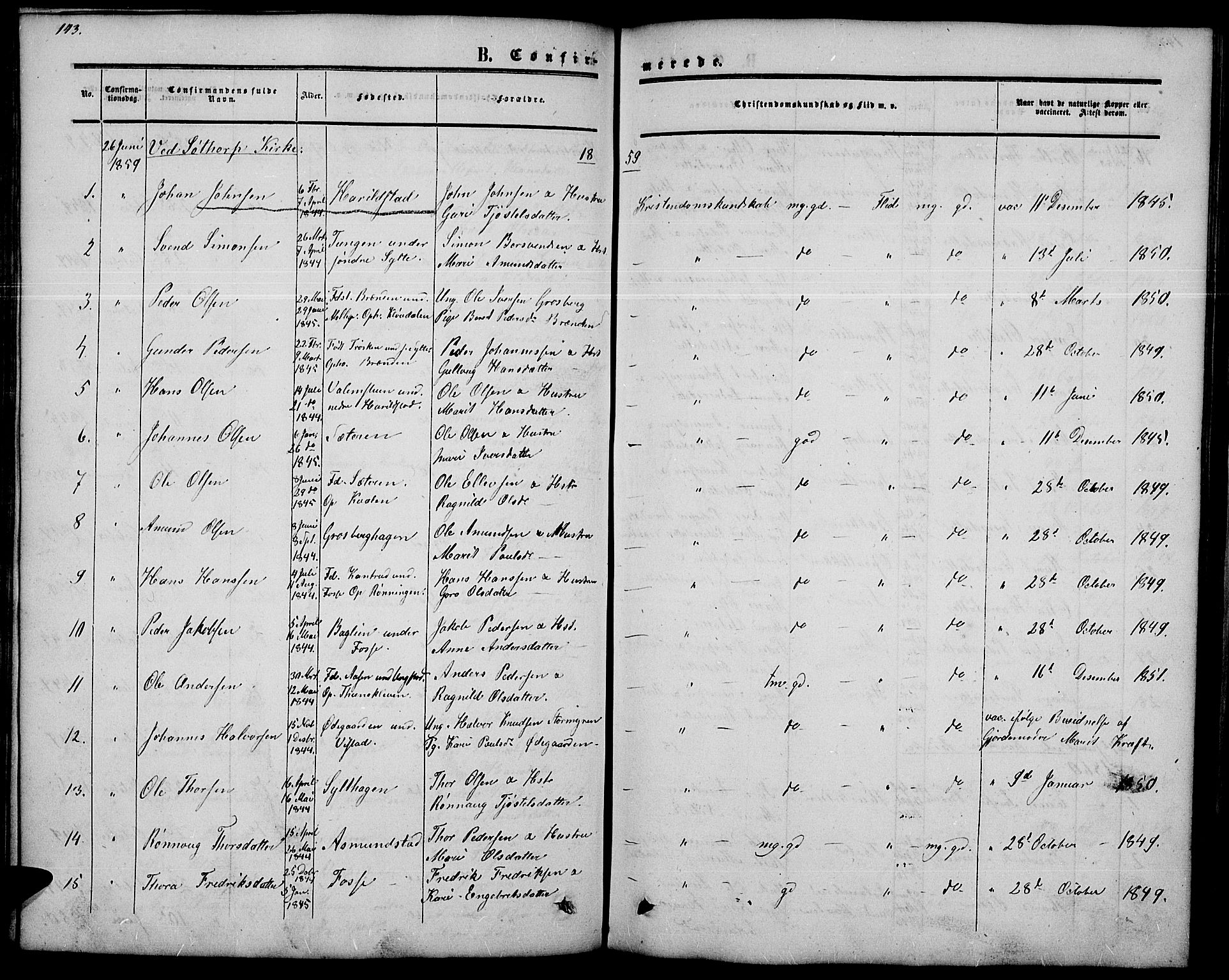 Nord-Fron prestekontor, SAH/PREST-080/H/Ha/Hab/L0002: Parish register (copy) no. 2, 1851-1883, p. 143
