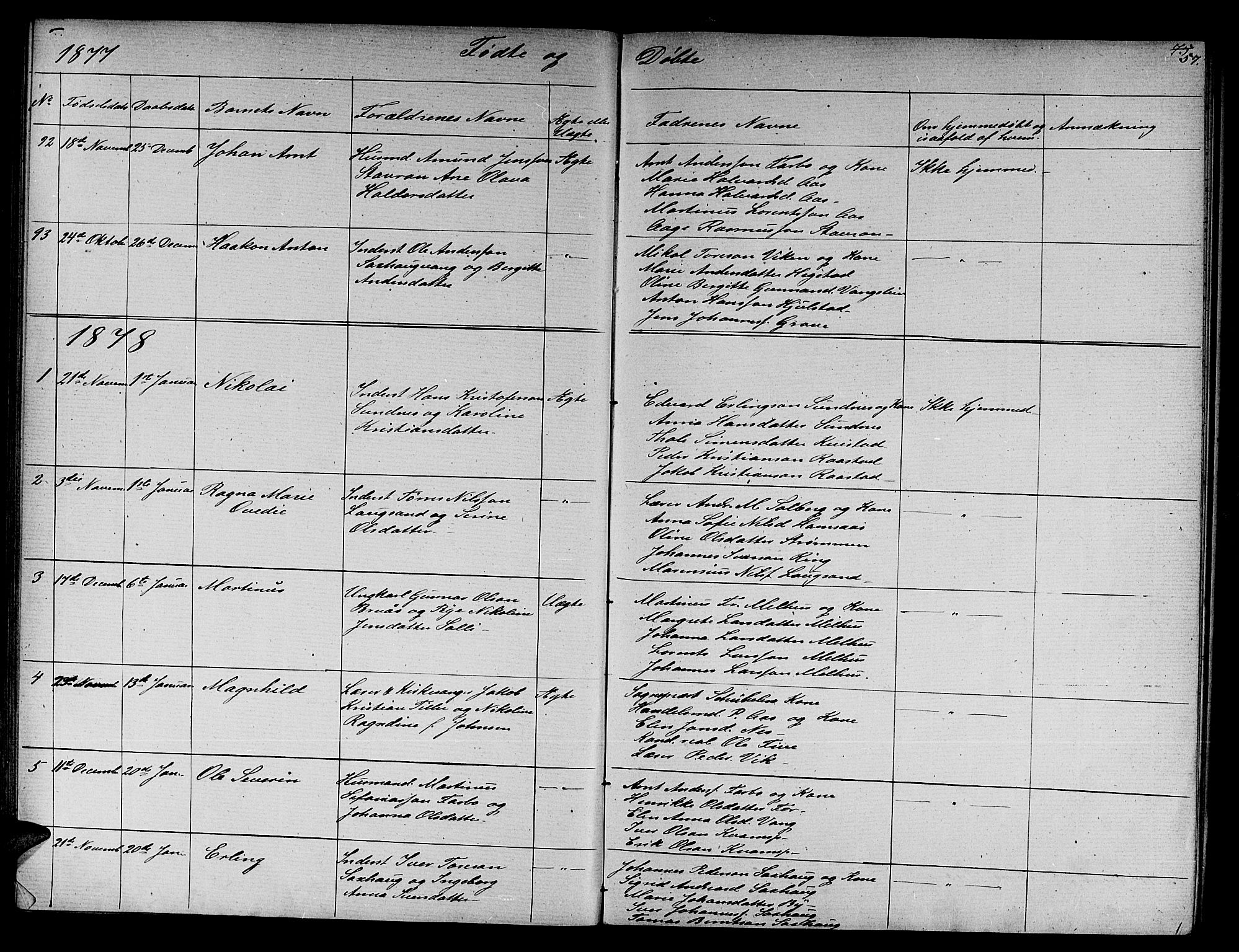 Ministerialprotokoller, klokkerbøker og fødselsregistre - Nord-Trøndelag, AV/SAT-A-1458/730/L0300: Parish register (copy) no. 730C03, 1872-1879, p. 57