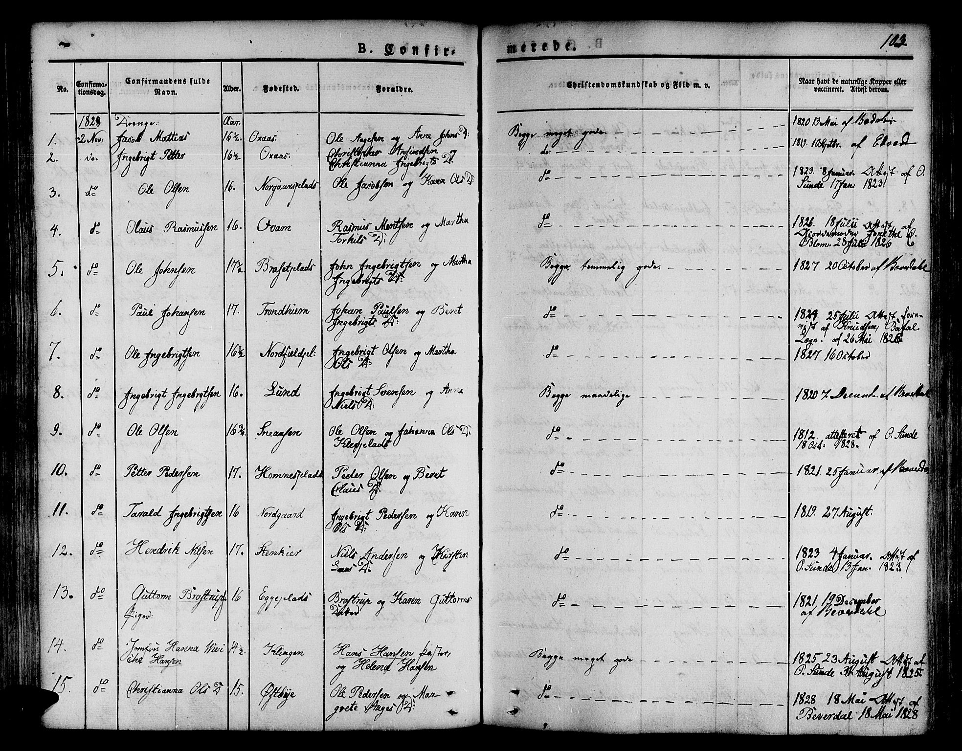Ministerialprotokoller, klokkerbøker og fødselsregistre - Nord-Trøndelag, SAT/A-1458/746/L0445: Parish register (official) no. 746A04, 1826-1846, p. 103