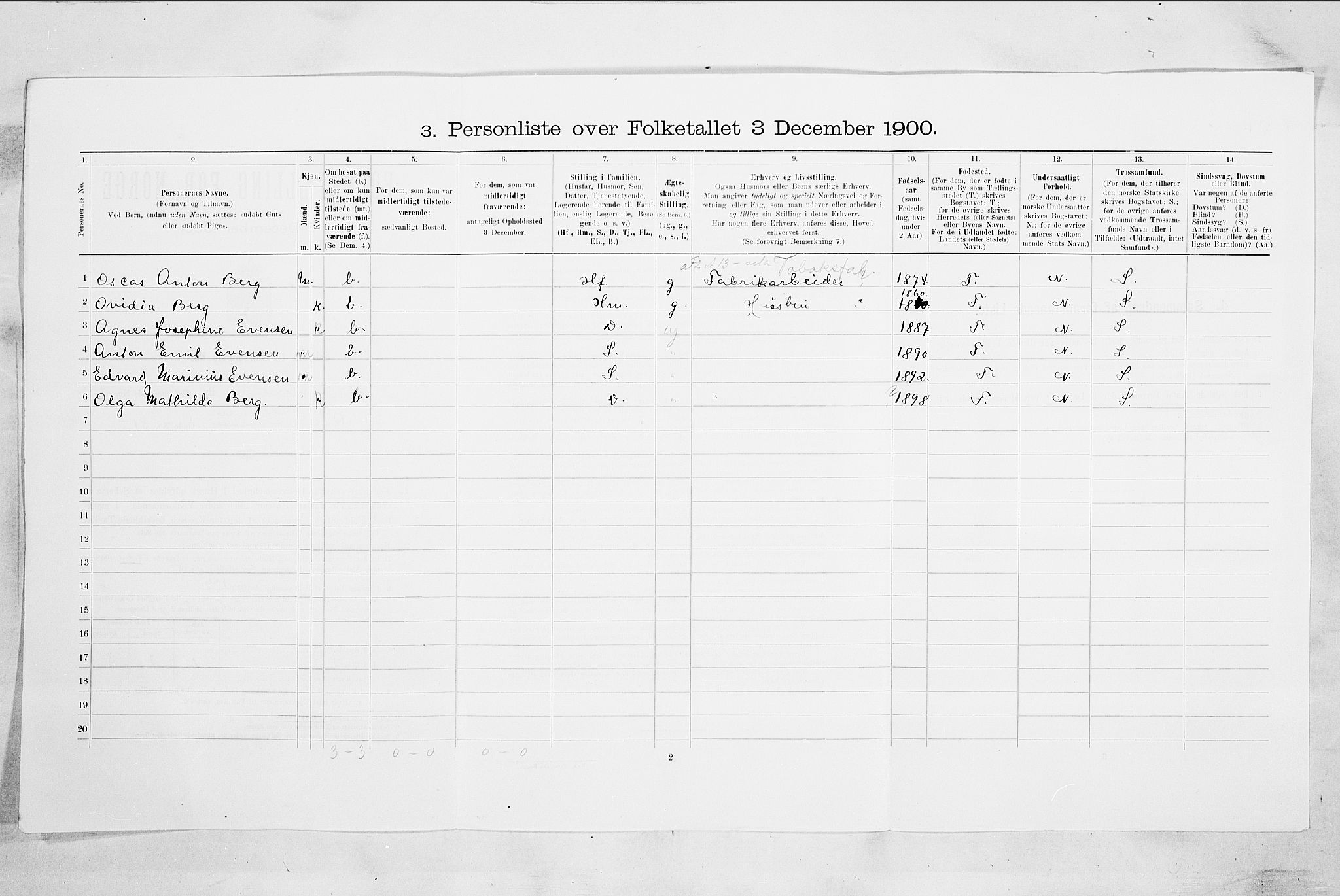 RA, 1900 census for Drammen, 1900, p. 1321