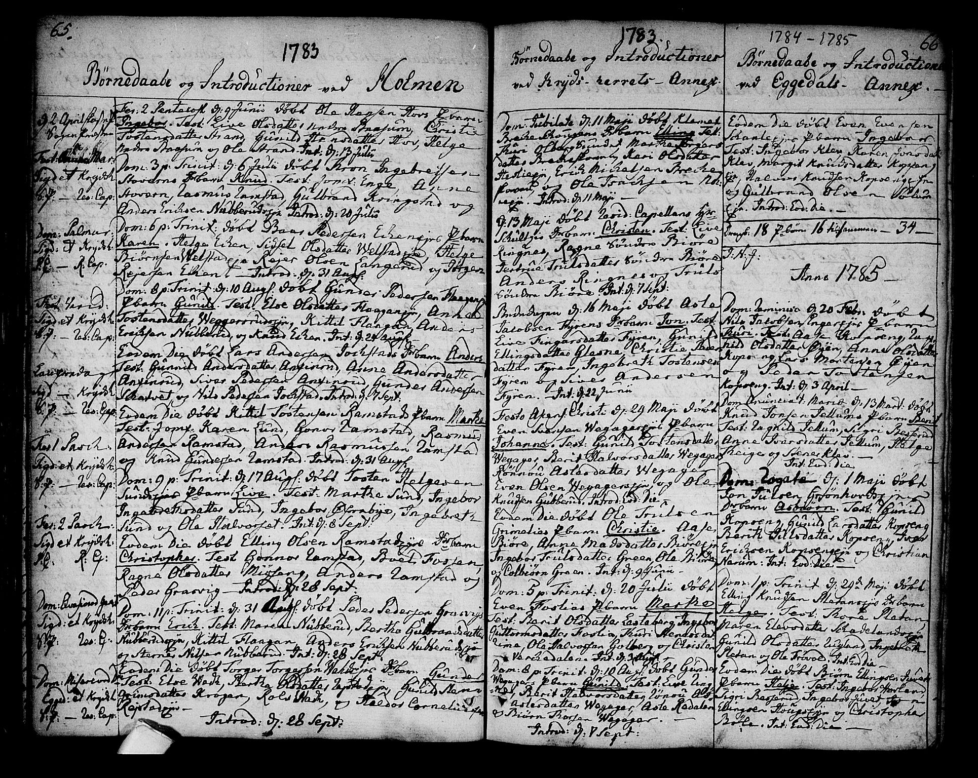 Sigdal kirkebøker, AV/SAKO-A-245/F/Fa/L0002: Parish register (official) no. I 2, 1778-1792, p. 65-66