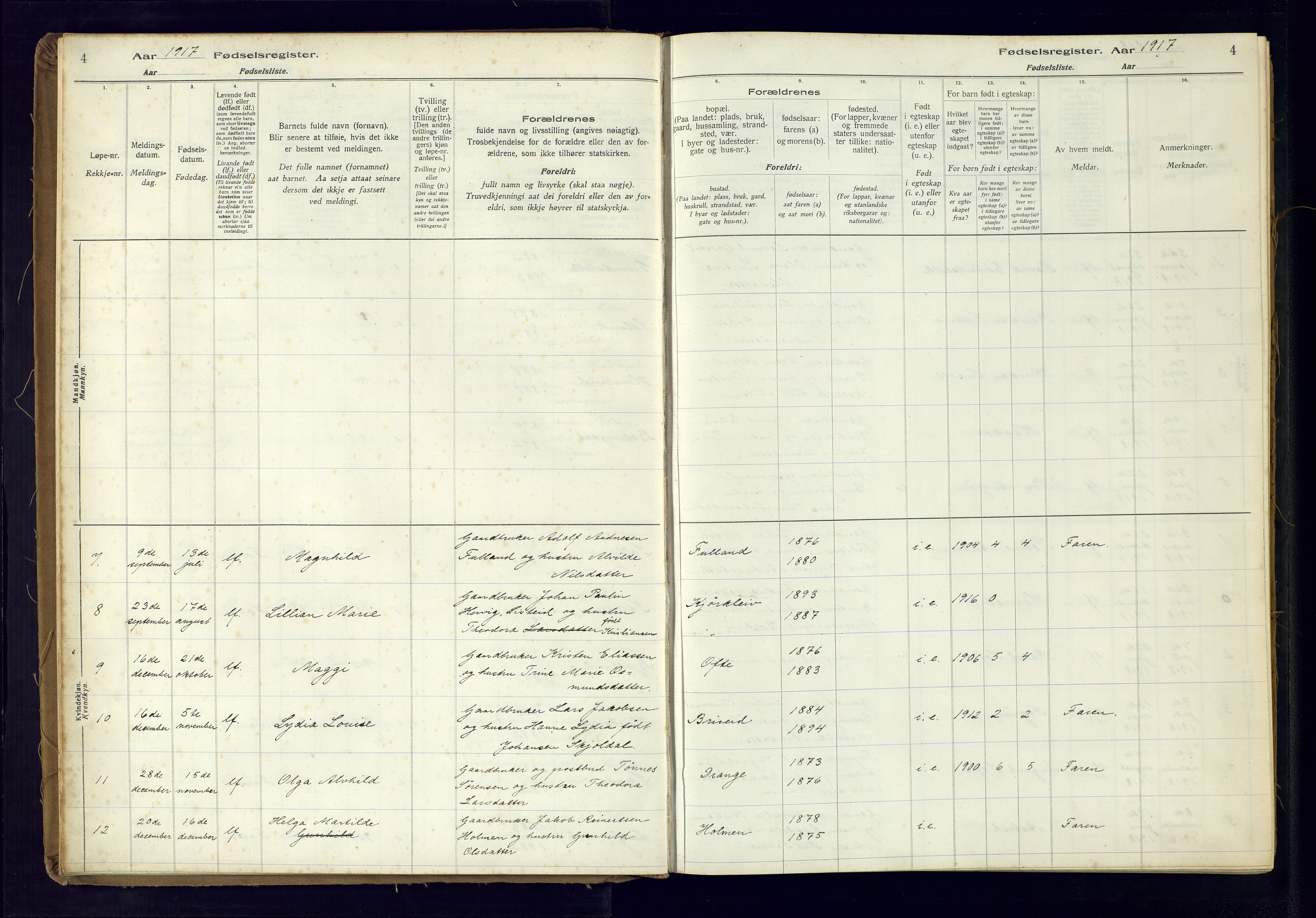 Herad sokneprestkontor, AV/SAK-1111-0018/J/Ja/L0001: Birth register no. A-VI-12, 1916-1981, p. 4