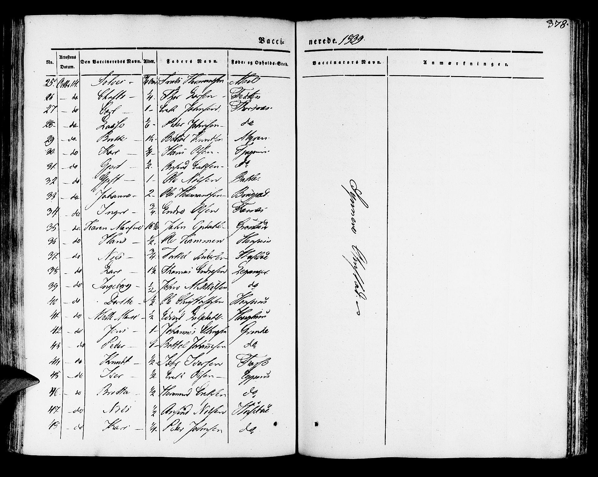 Leikanger sokneprestembete, AV/SAB-A-81001/H/Haa/Haaa/L0007: Parish register (official) no. A 7, 1838-1851, p. 378